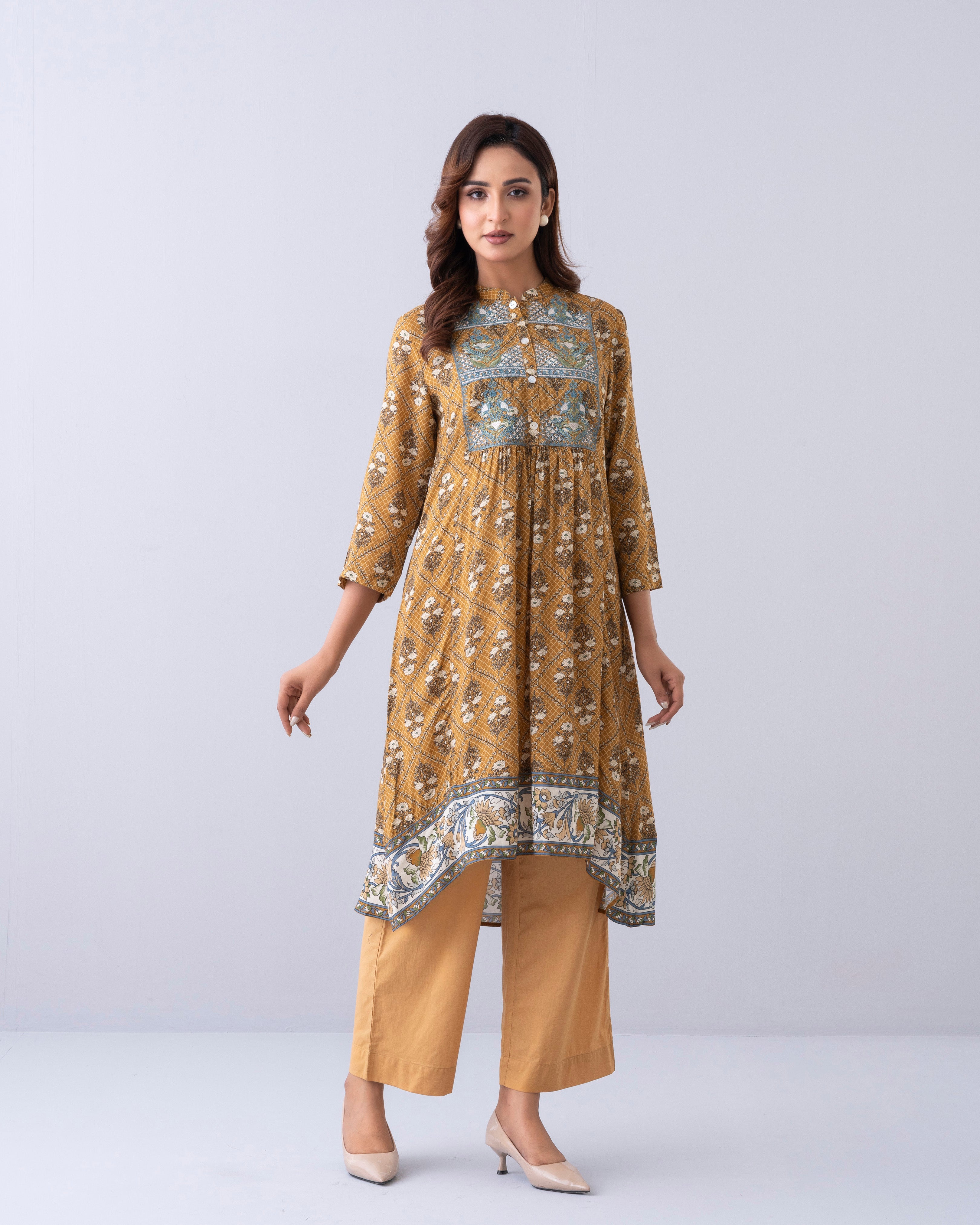 Smart Fit Embroidered One-Piece Ethnic Kurta