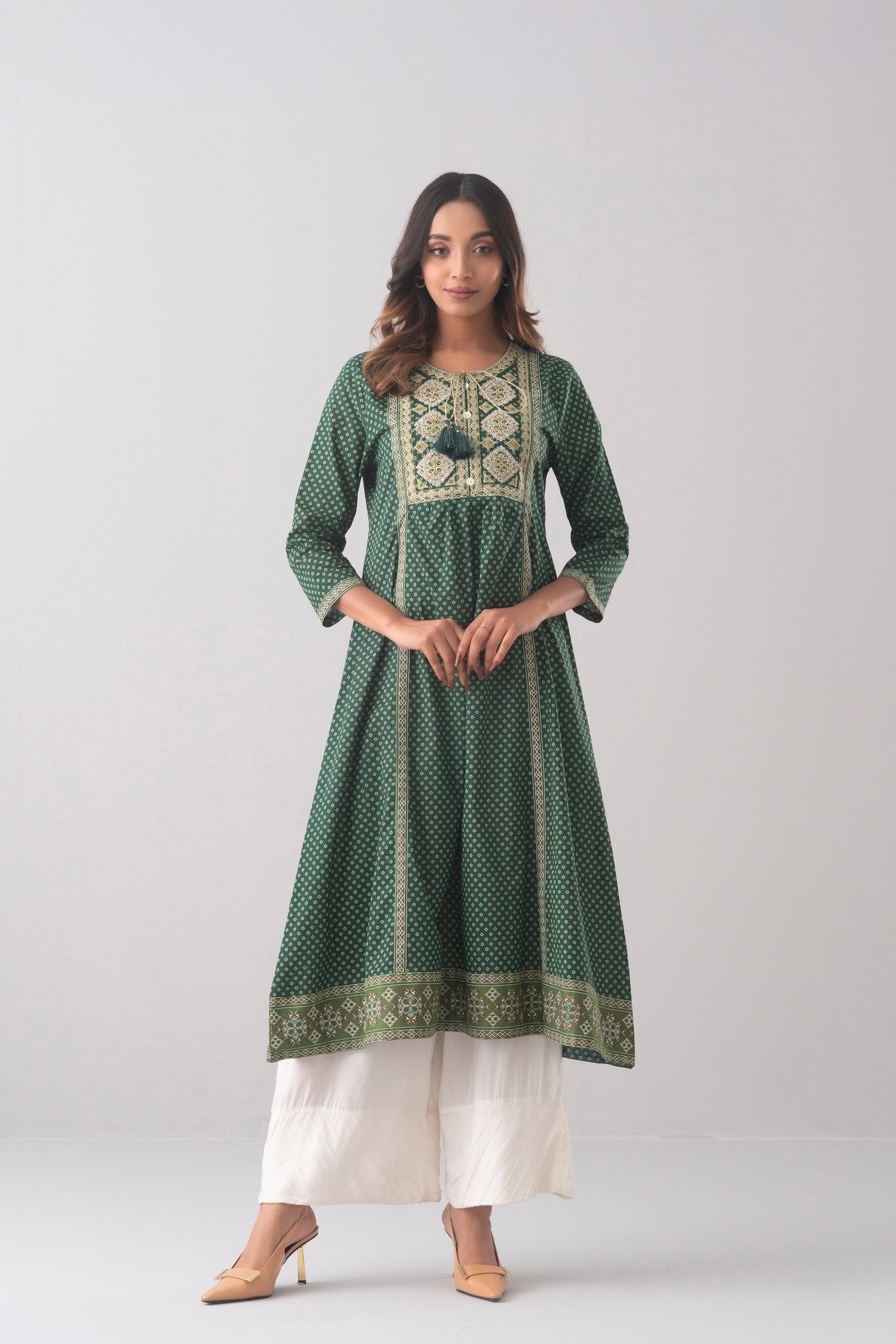 Smart Fit Printed One-Piece Ethnic Kurta