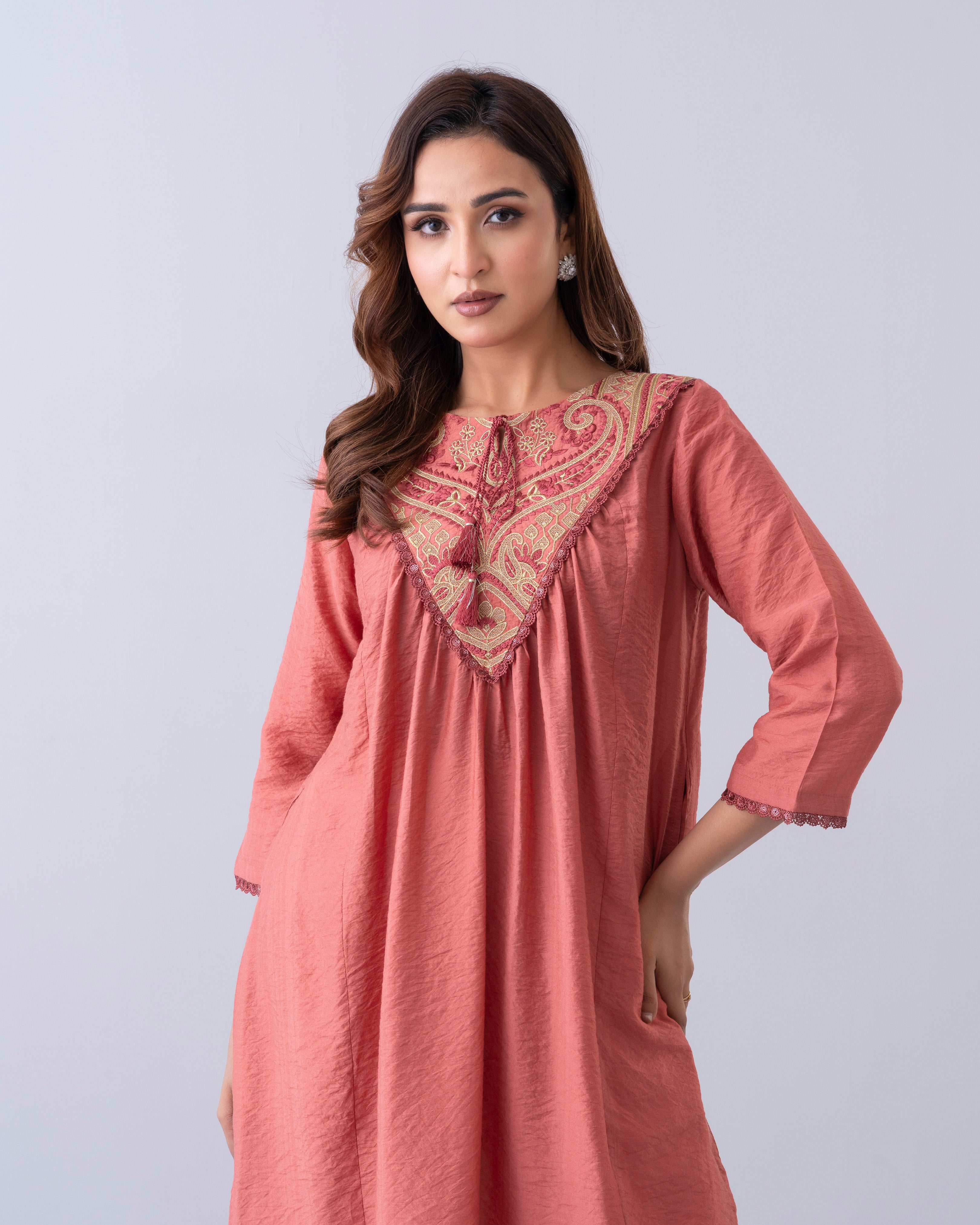 Smart Fit Embroidered One-Piece Ethnic Kurta
