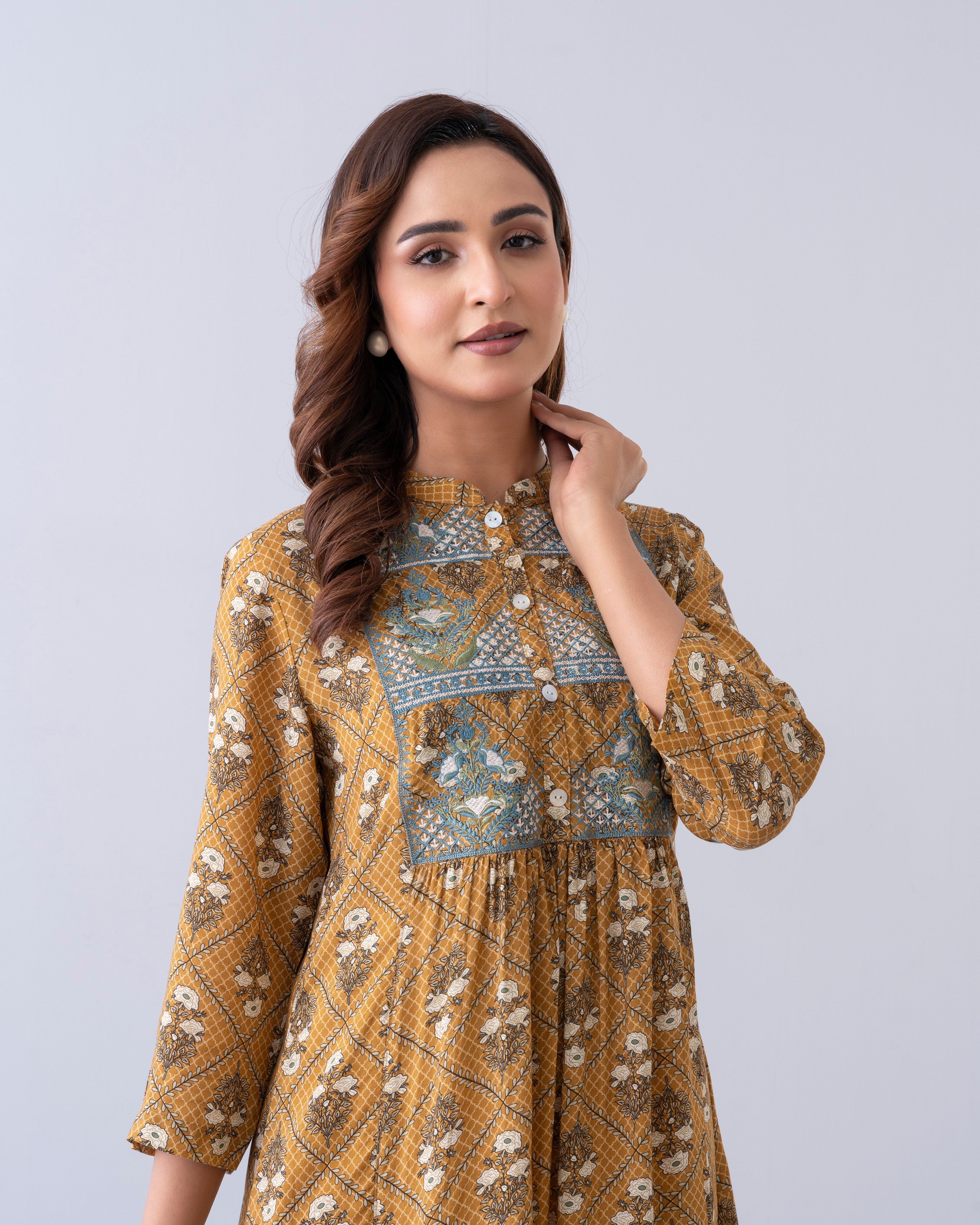 Smart Fit Embroidered One-Piece Ethnic Kurta