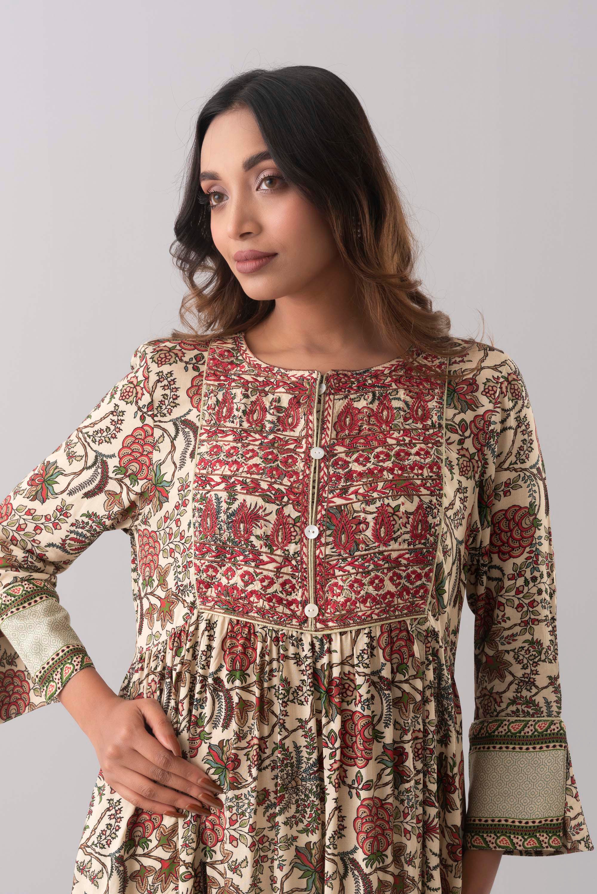 Smart Fit Embroidered One-Piece Ethnic Kurta