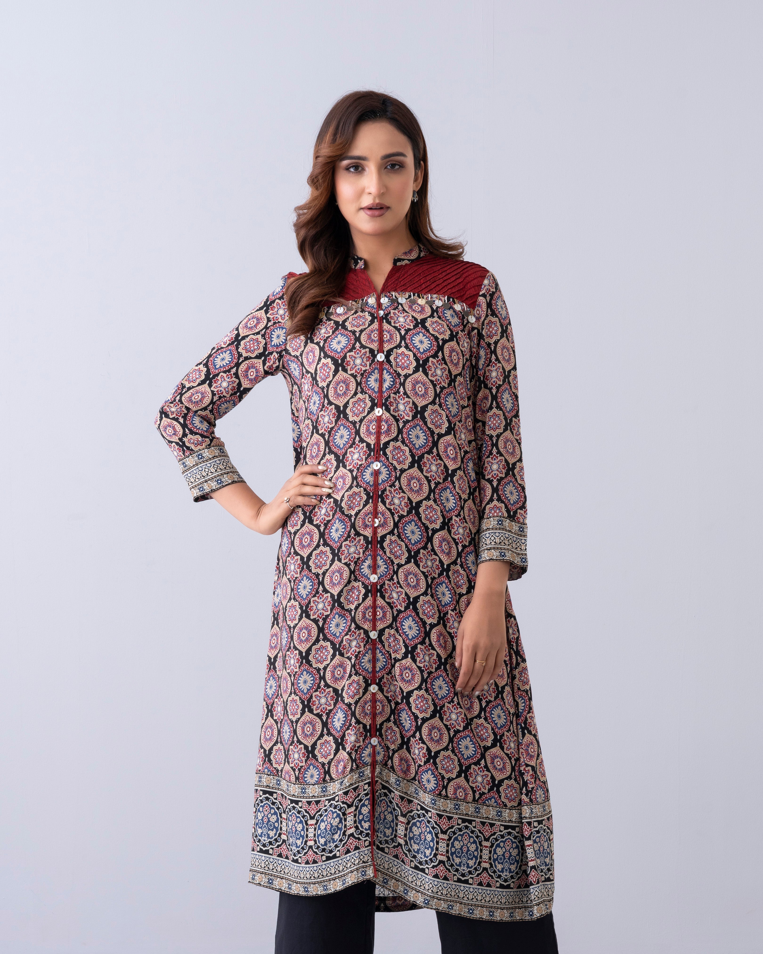 Smart Fit Embroidered One-Piece Ethnic Kurta