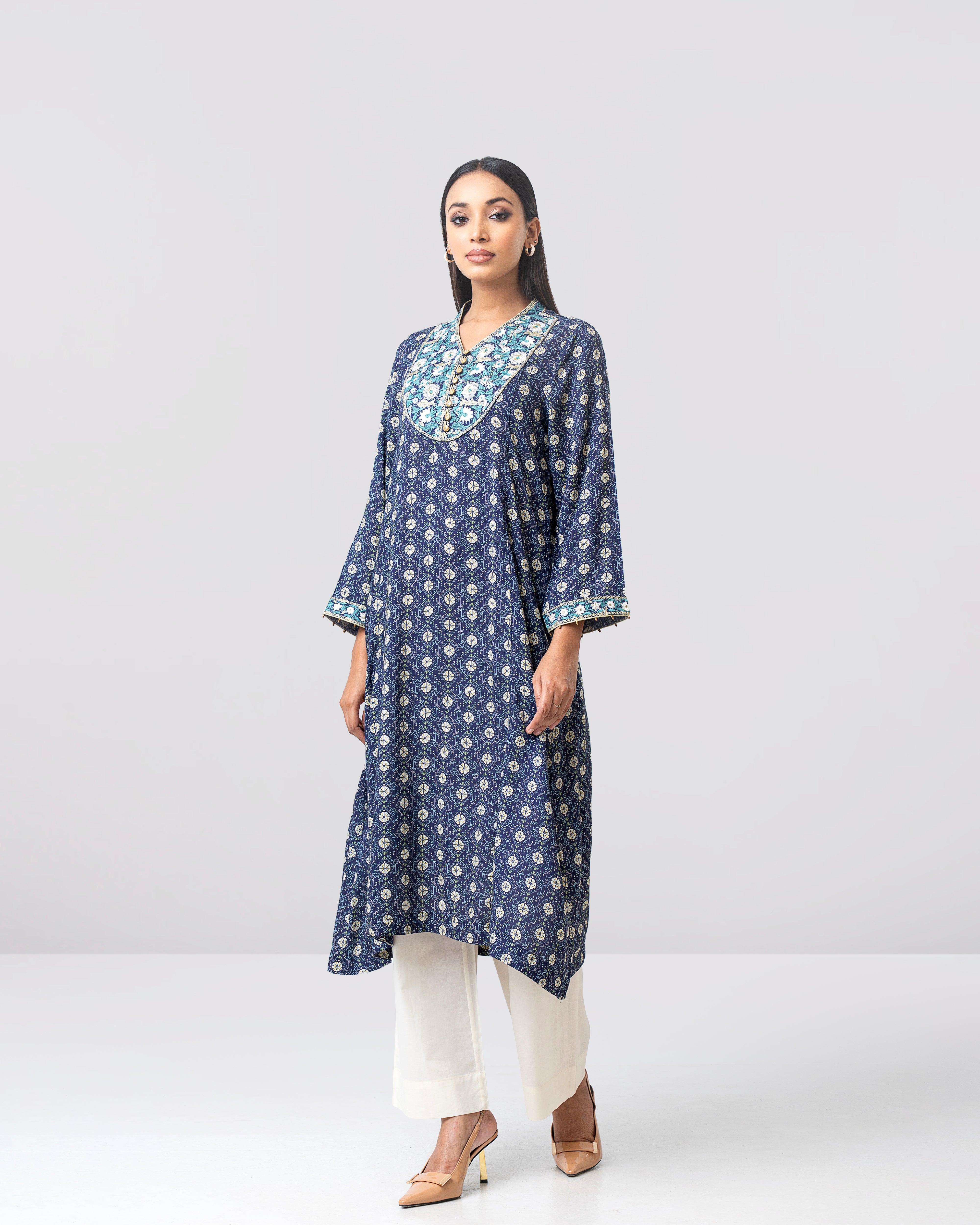 Smart Fit Embroidered One-Piece Ethnic Kurta