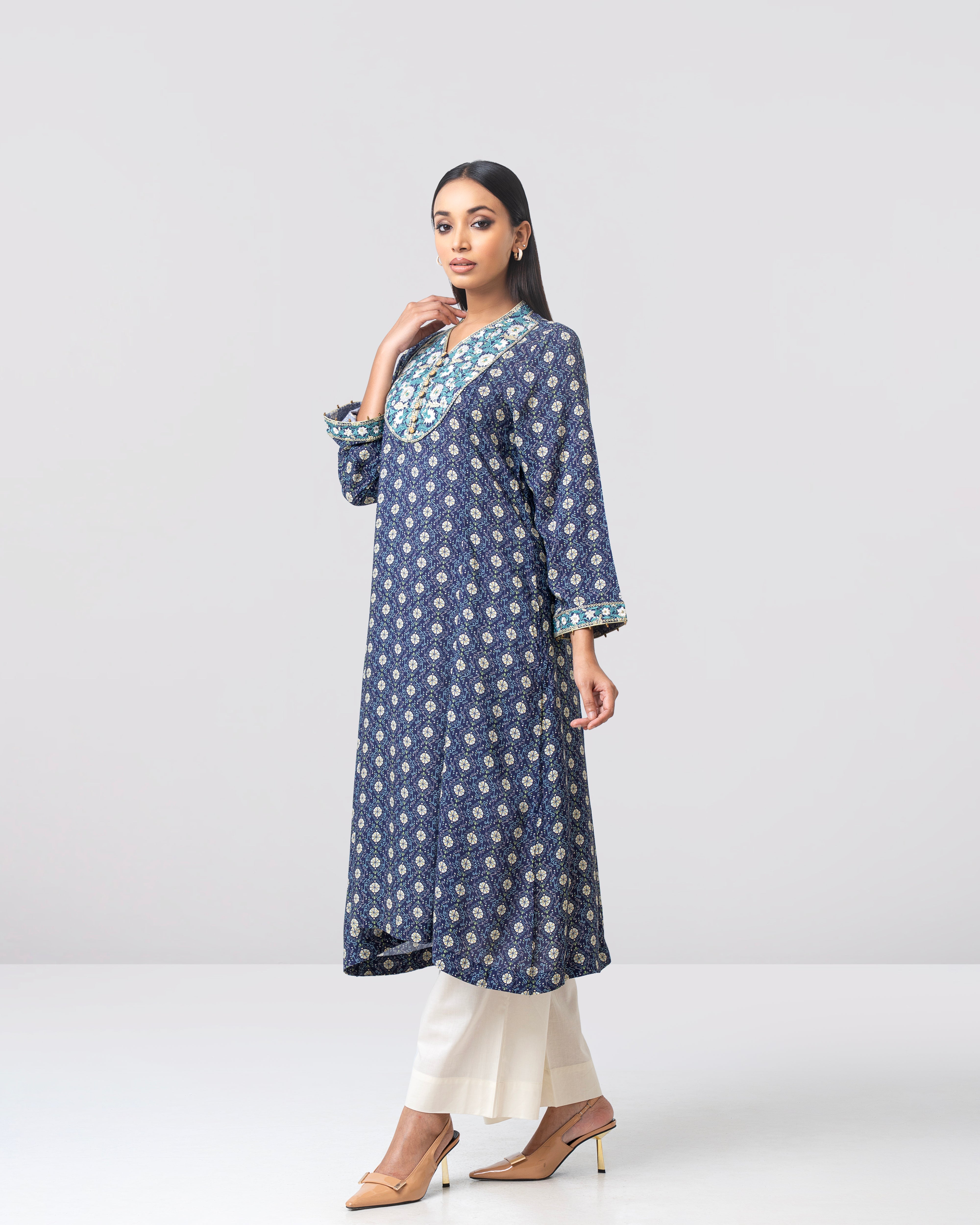 Smart Fit Embroidered One-Piece Ethnic Kurta