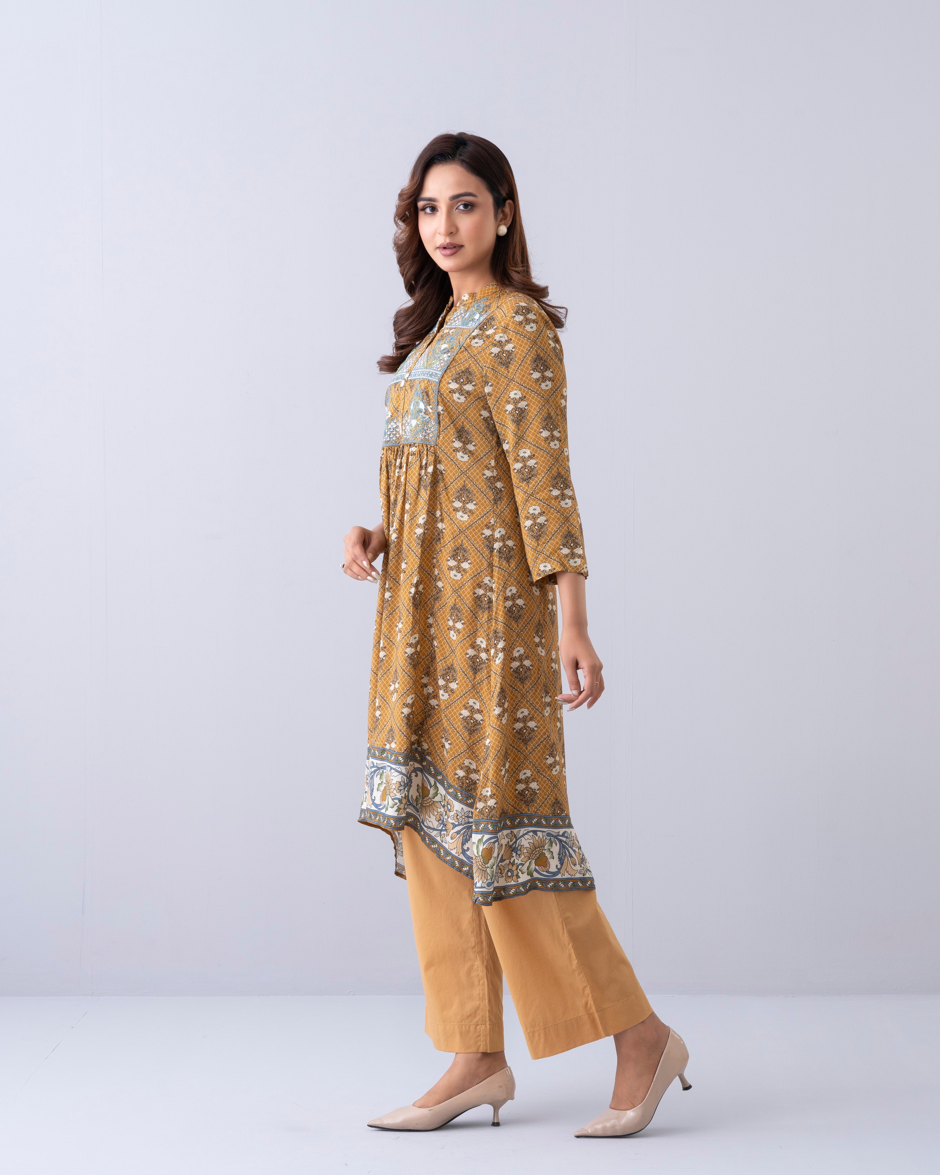 Smart Fit Embroidered One-Piece Ethnic Kurta