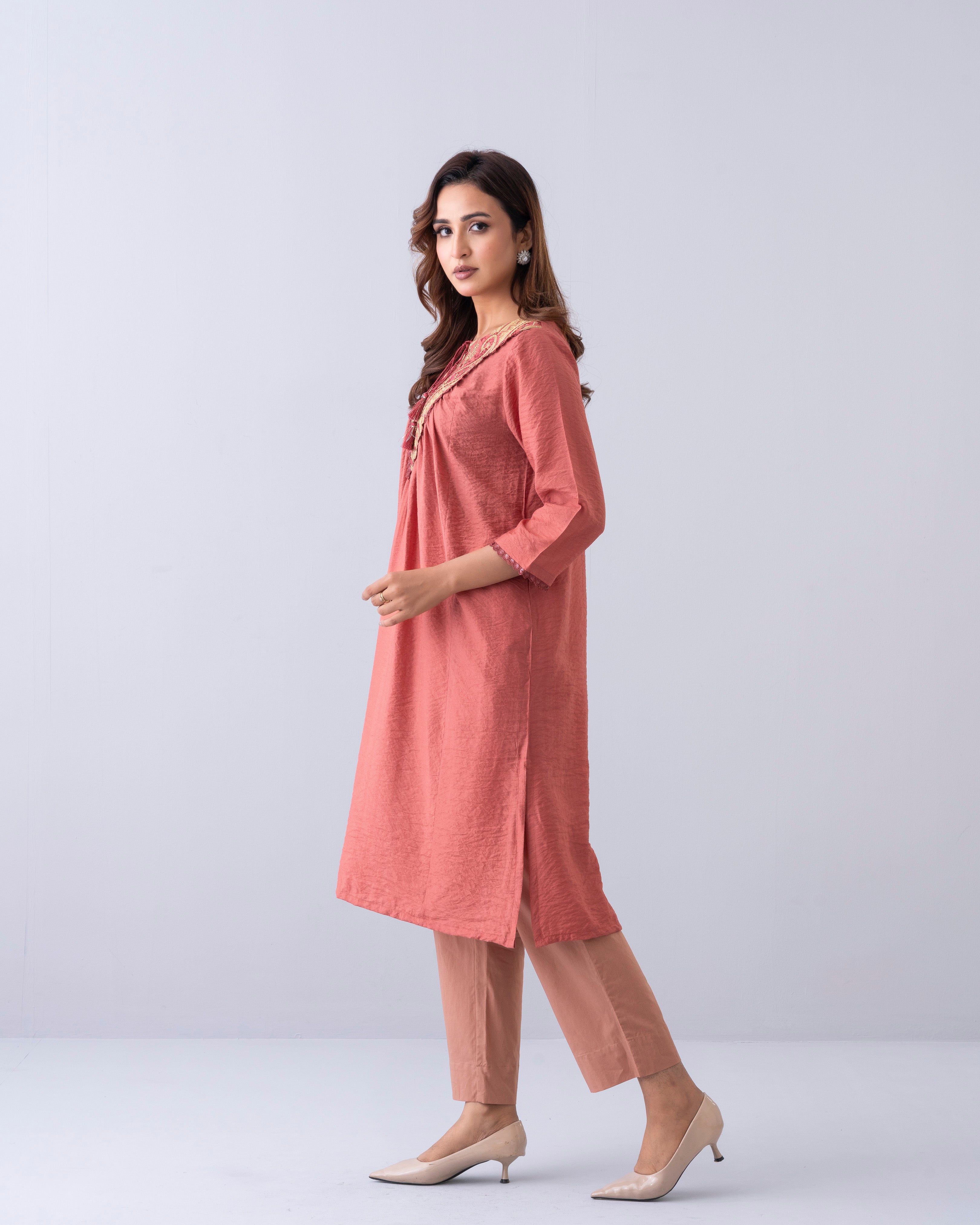 Smart Fit Embroidered One-Piece Ethnic Kurta