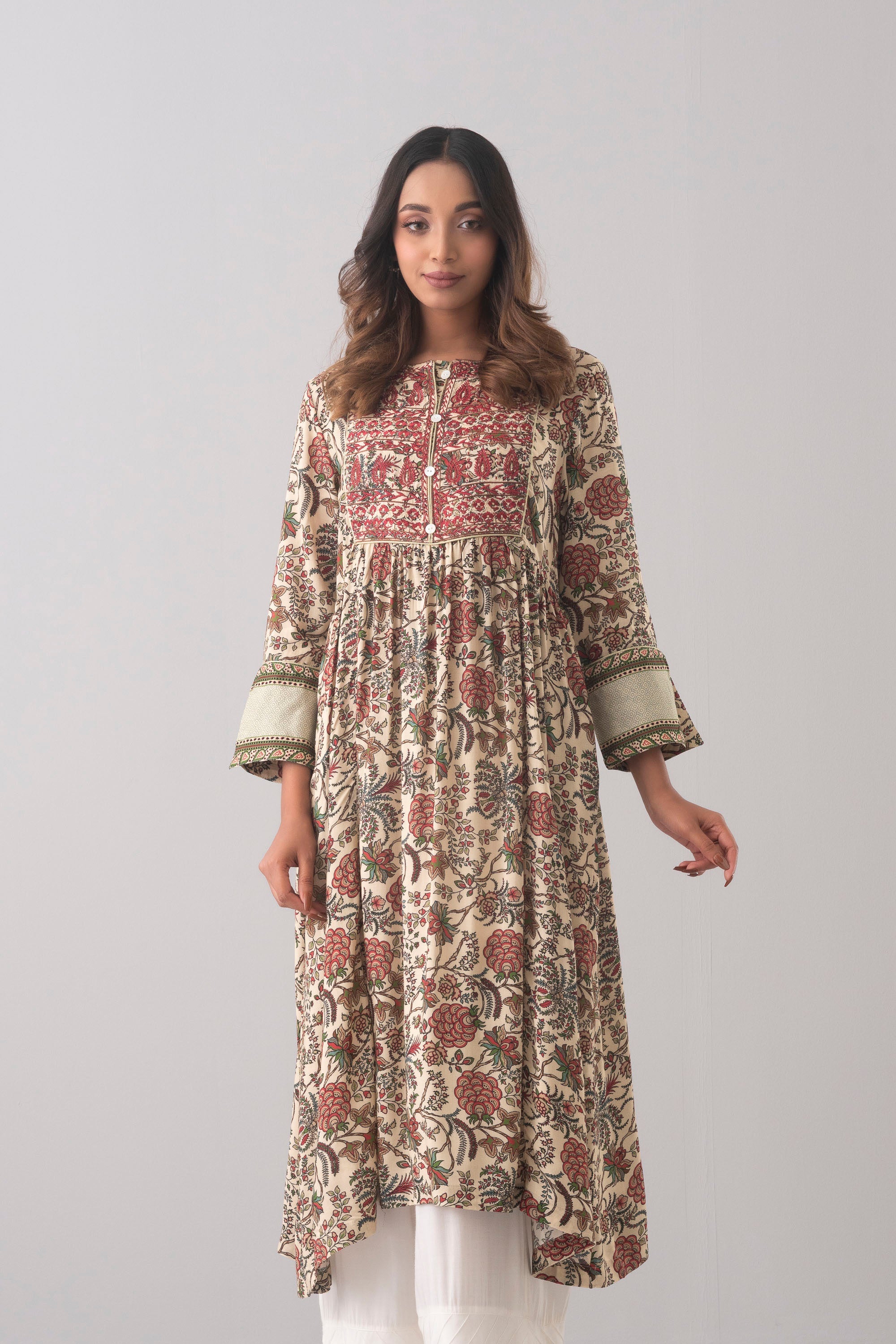Smart Fit Embroidered One-Piece Ethnic Kurta