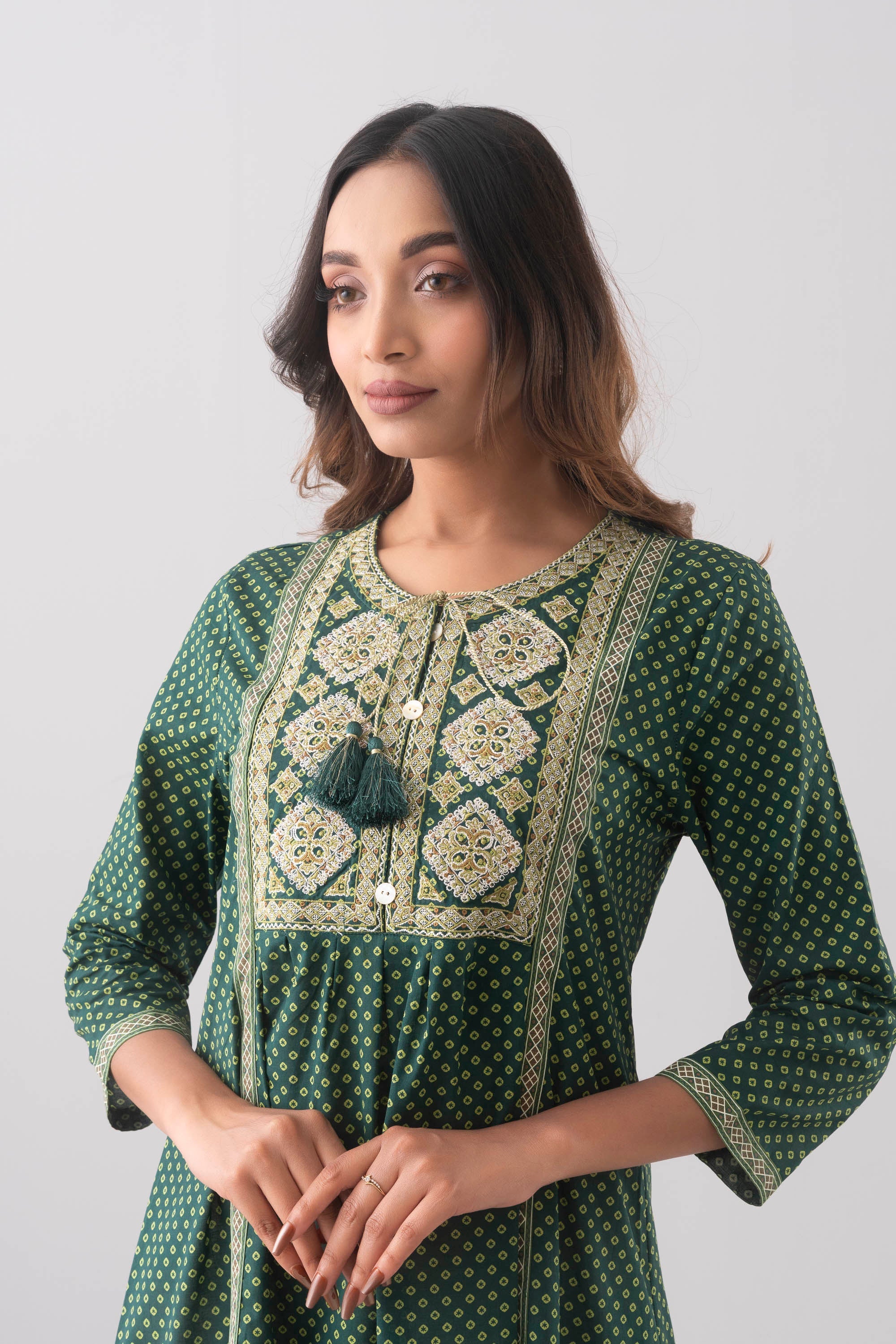 Smart Fit Printed One-Piece Ethnic Kurta