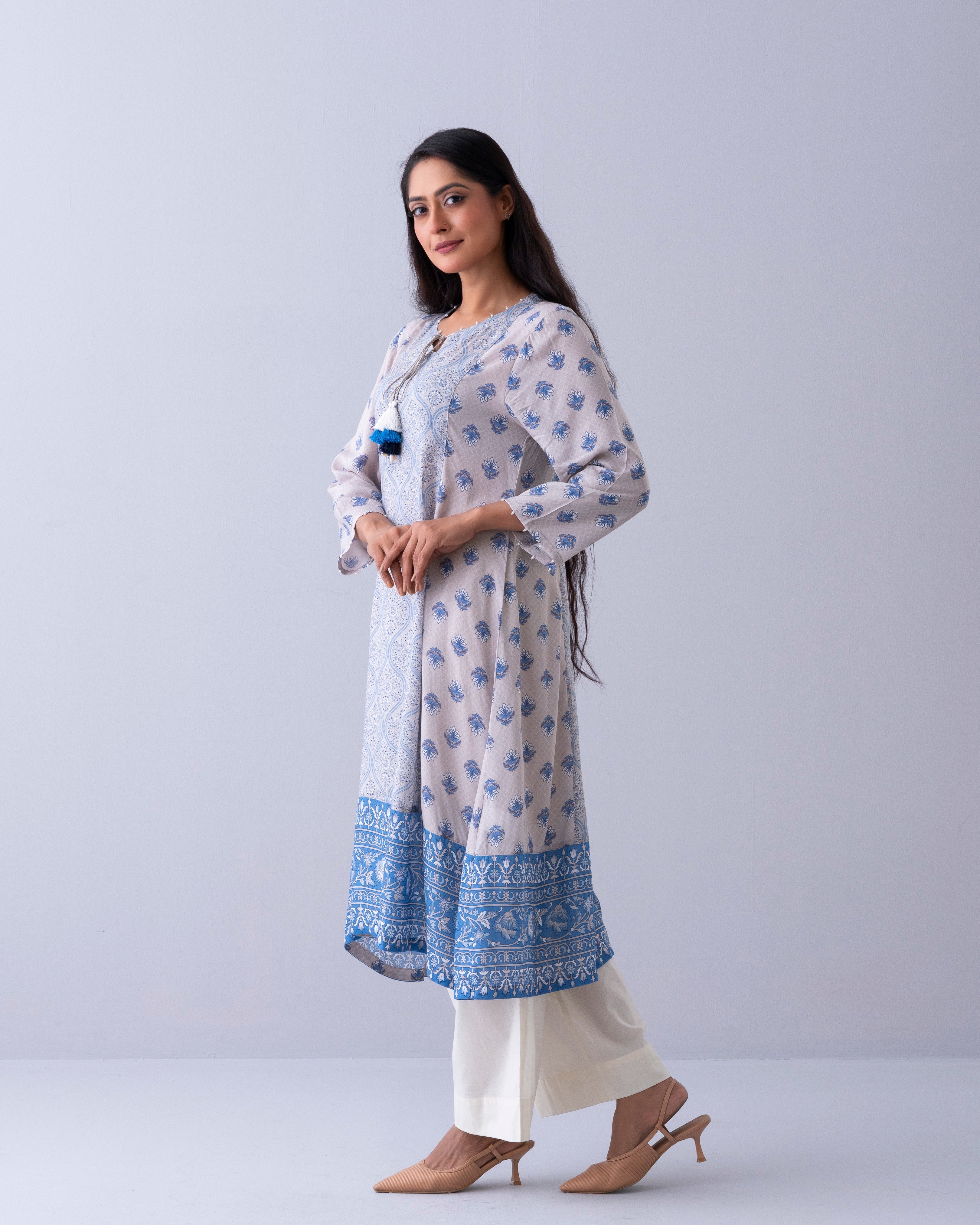 Smart Fit Printed One-Piece Ethnic Kurta