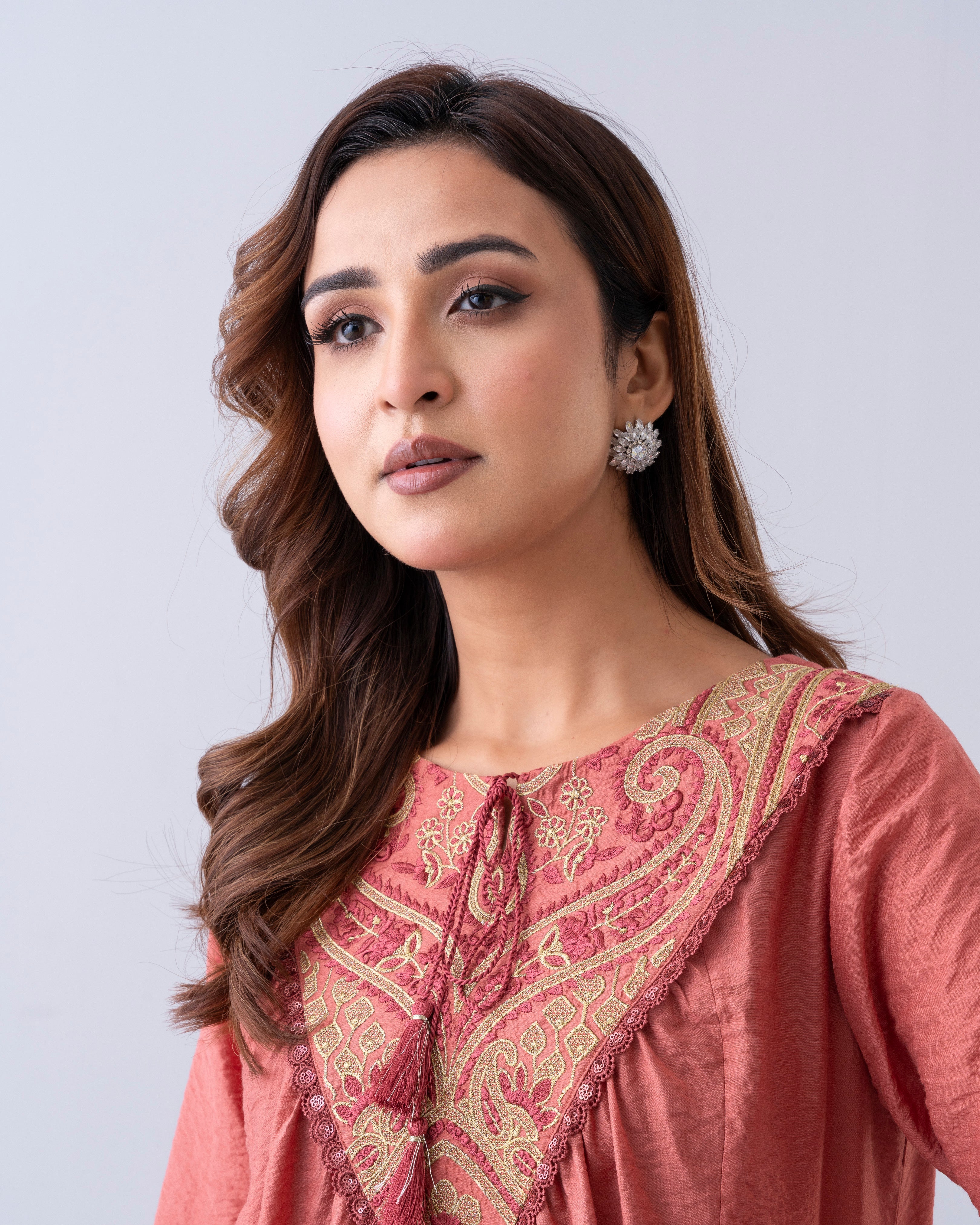 Smart Fit Embroidered One-Piece Ethnic Kurta
