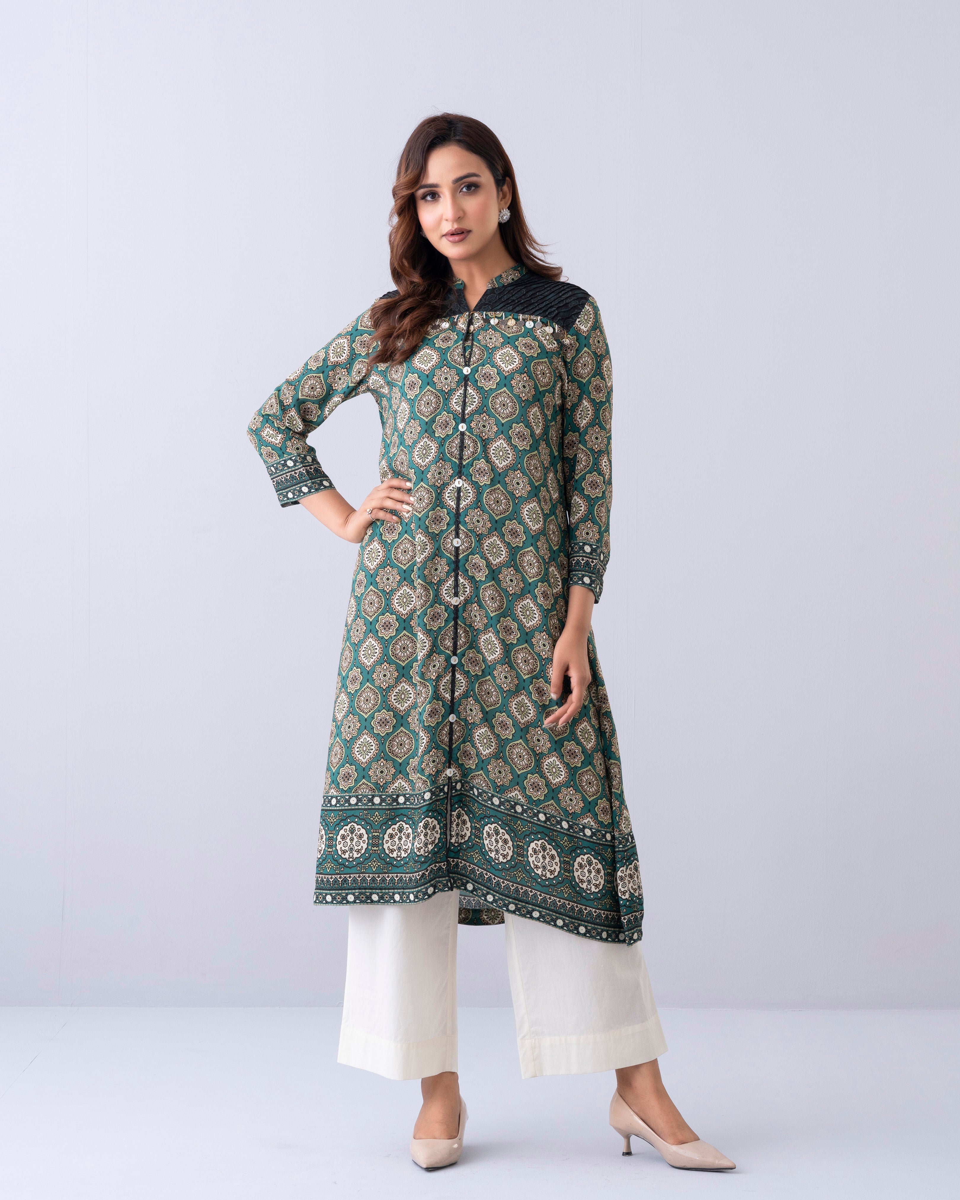 Smart Fit Embroidered One-Piece Ethnic Kurta