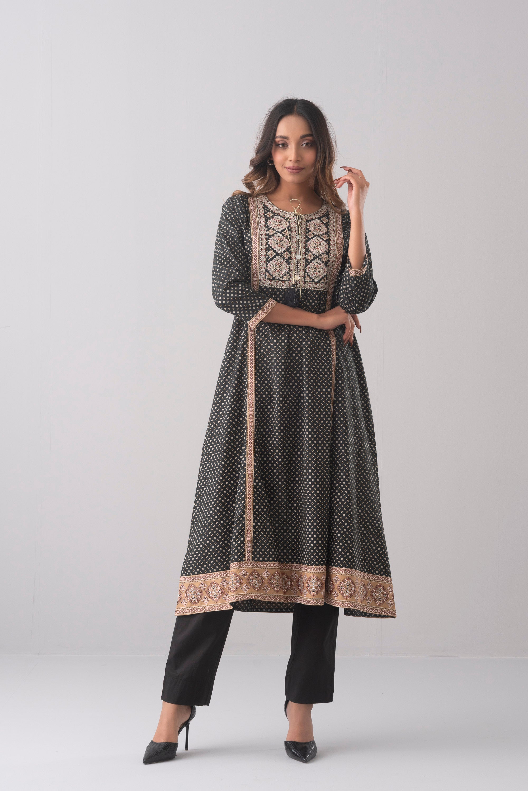 Smart Fit Printed One-Piece Ethnic Kurta