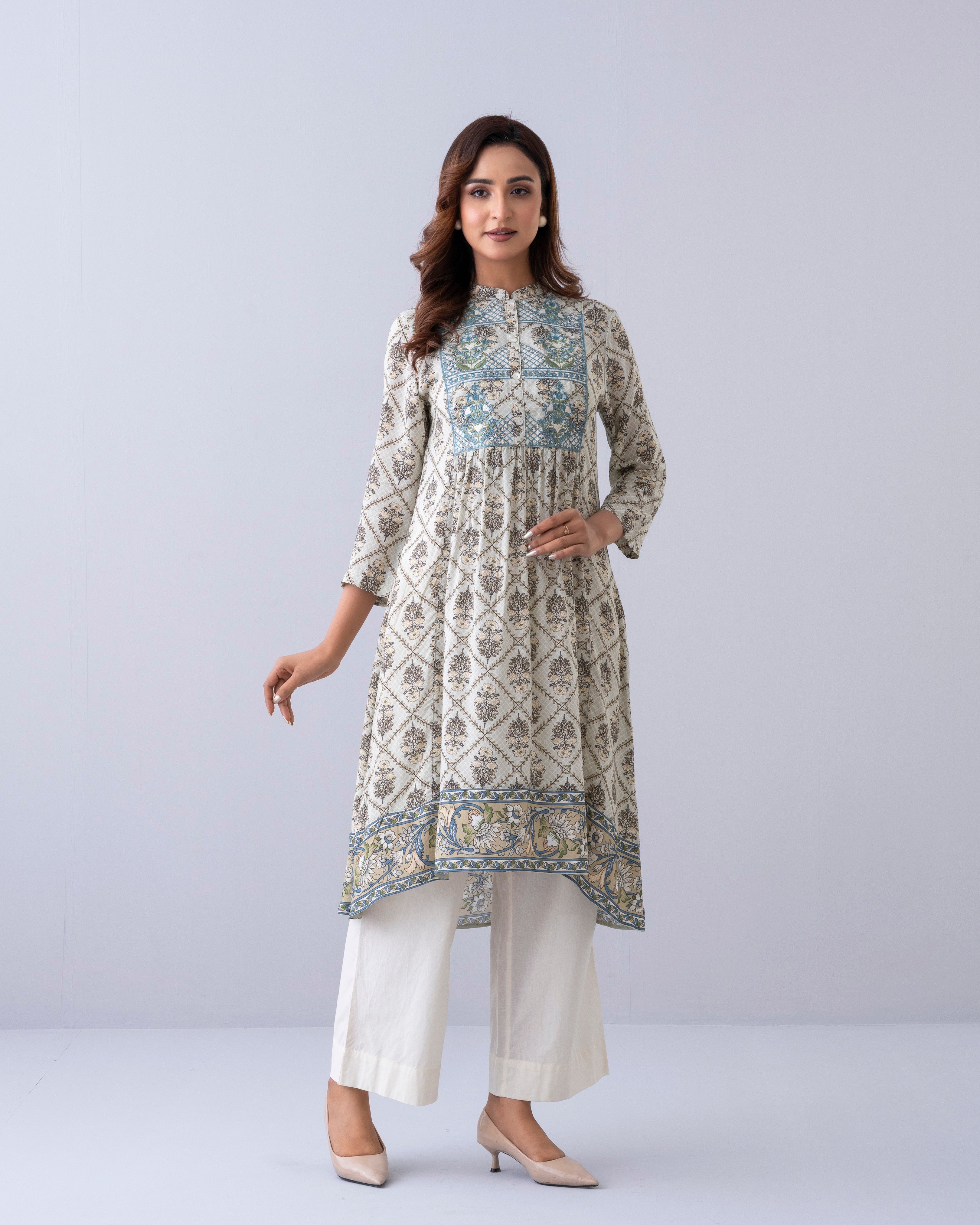Smart Fit Embroidered One-Piece Ethnic Kurta