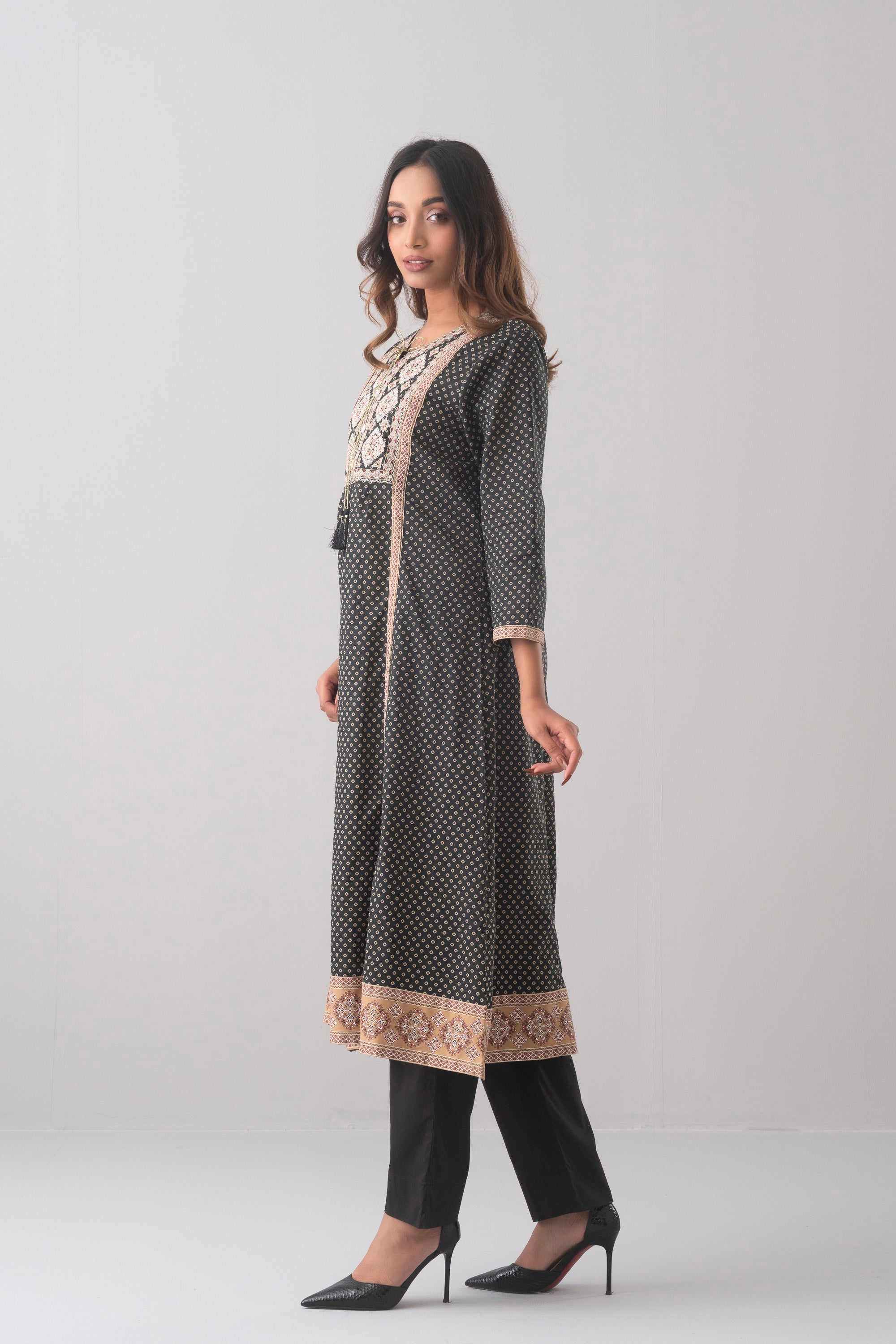 Smart Fit Printed One-Piece Ethnic Kurta