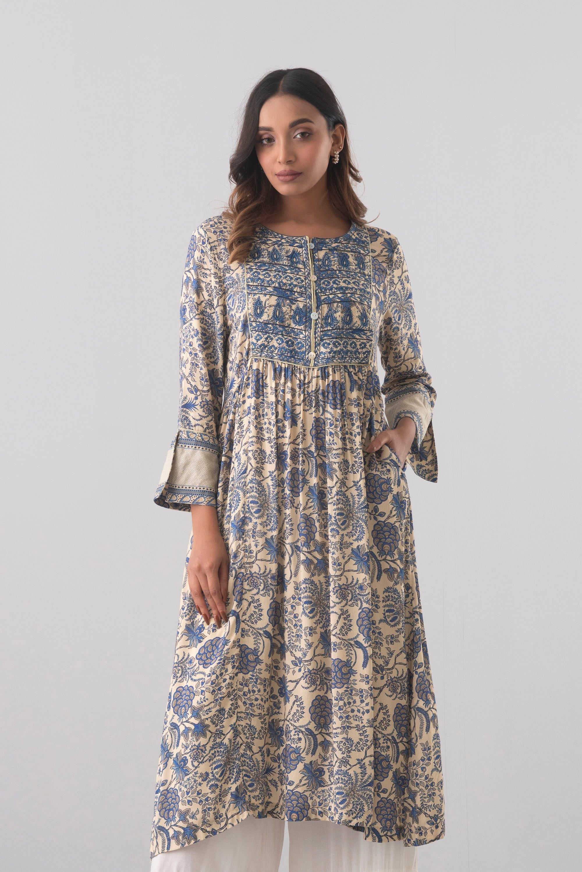 Smart Fit Embroidered One-Piece Ethnic Kurta