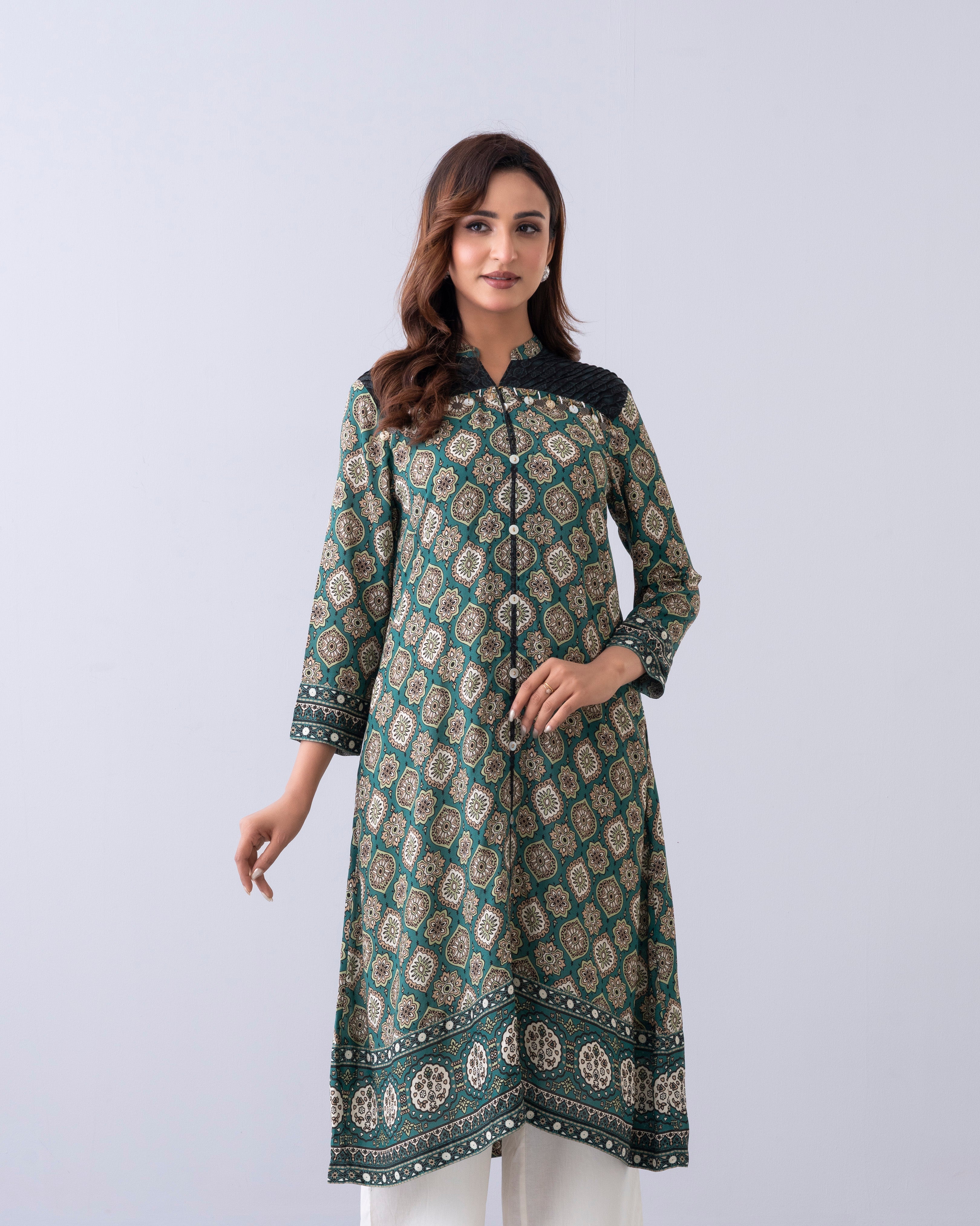 Smart Fit Embroidered One-Piece Ethnic Kurta