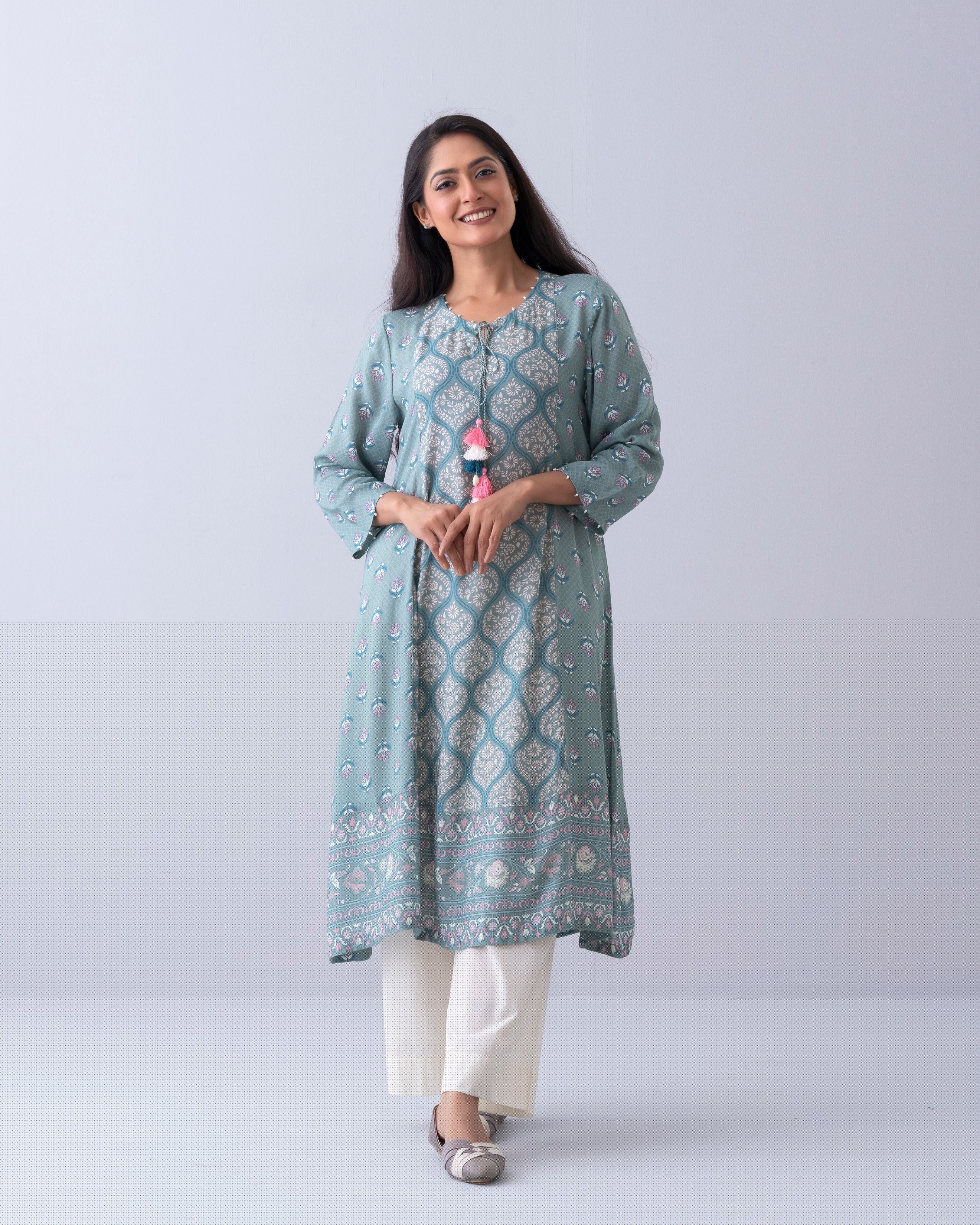 Smart Fit Printed One-Piece Ethnic Kurta