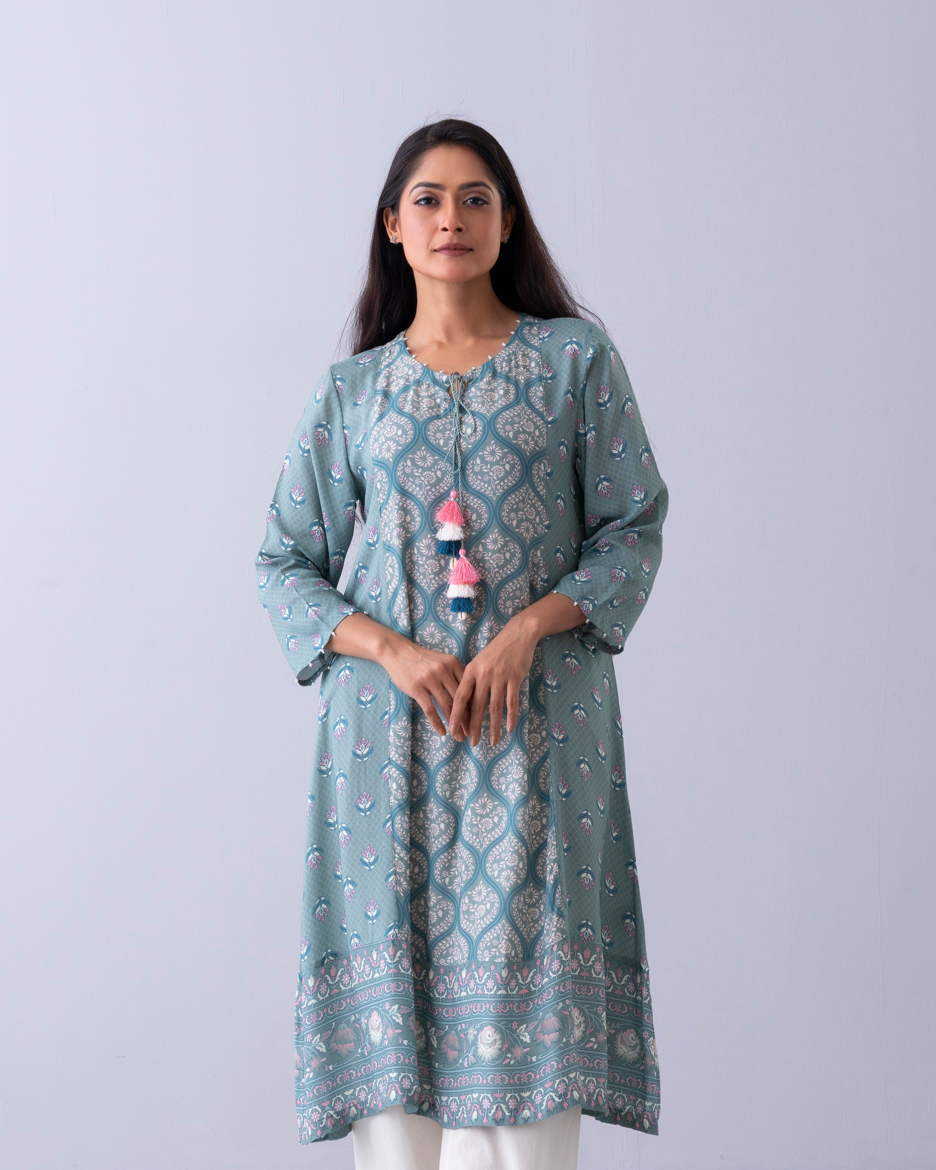 Smart Fit Printed One-Piece Ethnic Kurta