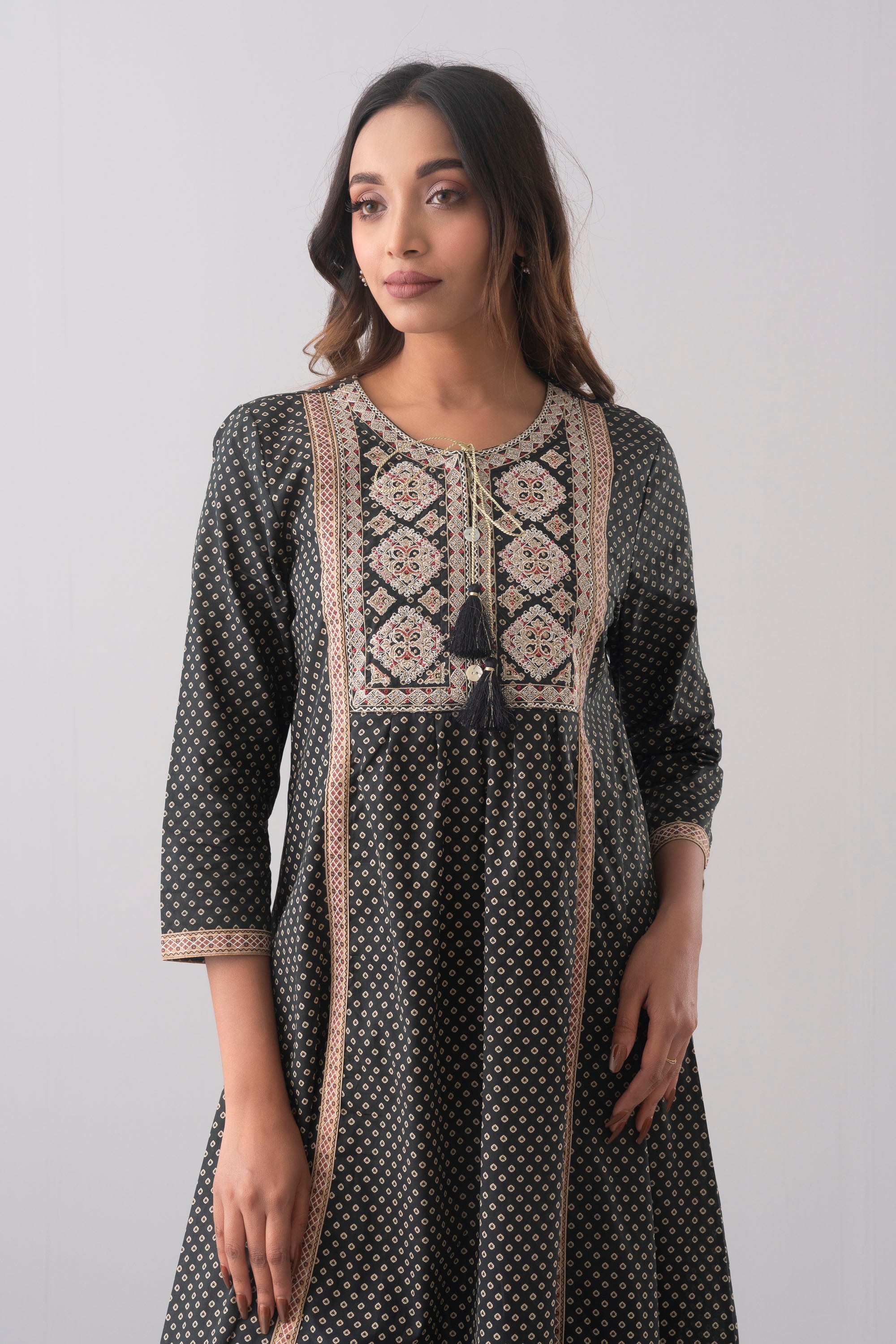 Smart Fit Printed One-Piece Ethnic Kurta