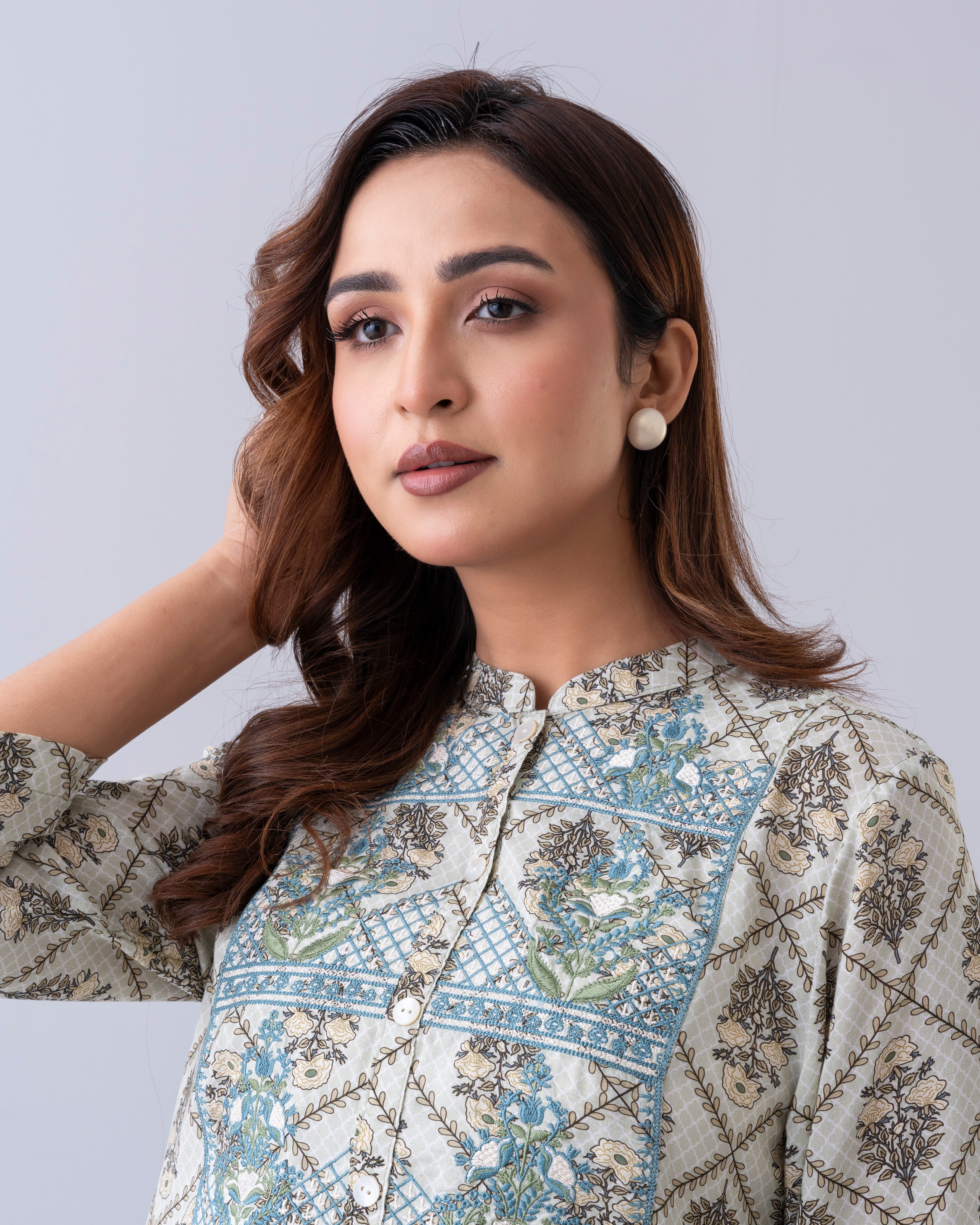 Smart Fit Embroidered One-Piece Ethnic Kurta