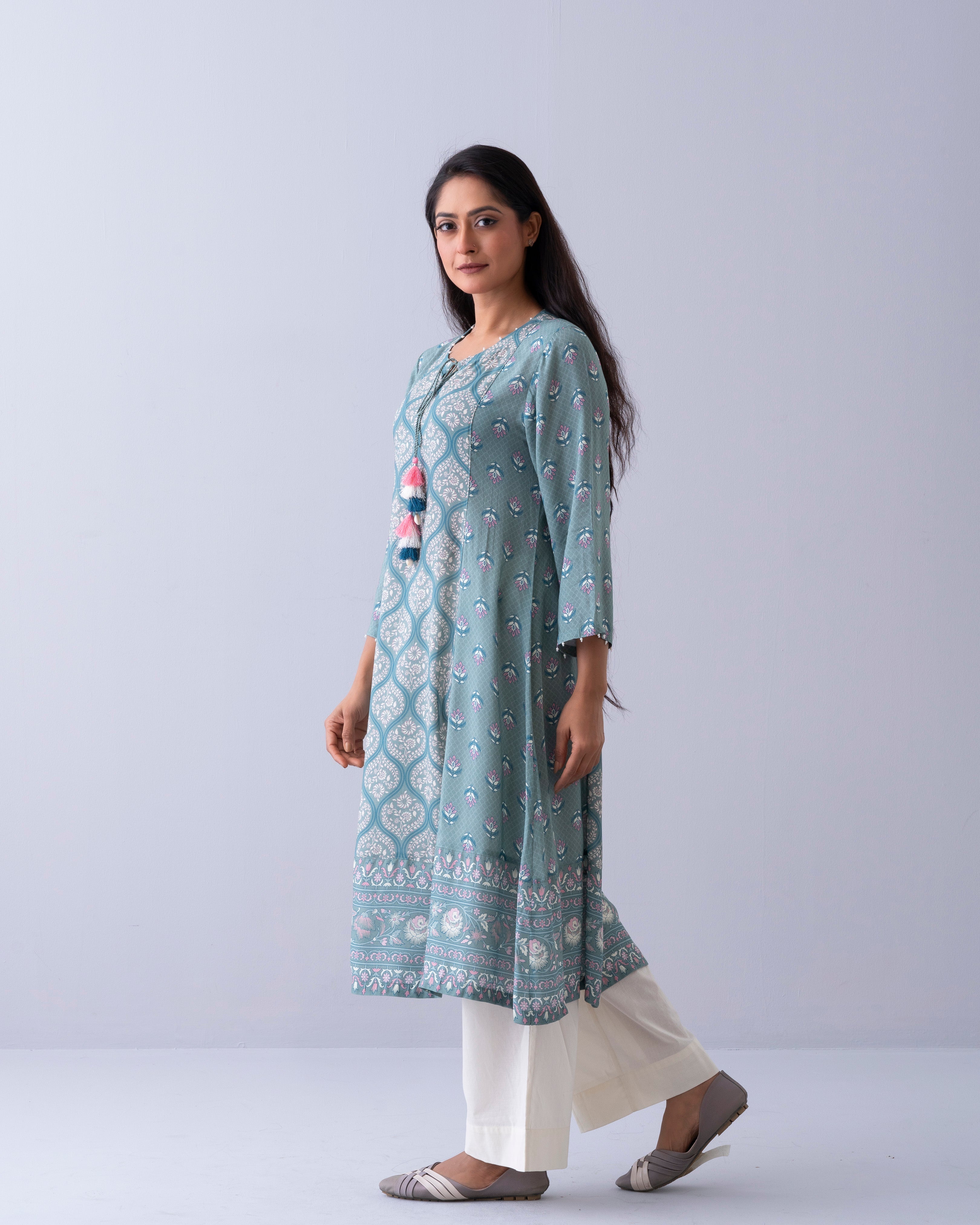 Smart Fit Printed One-Piece Ethnic Kurta