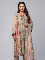 Beige Mughal Tropical Theme Cotton Lyocell Shalwar Kameez