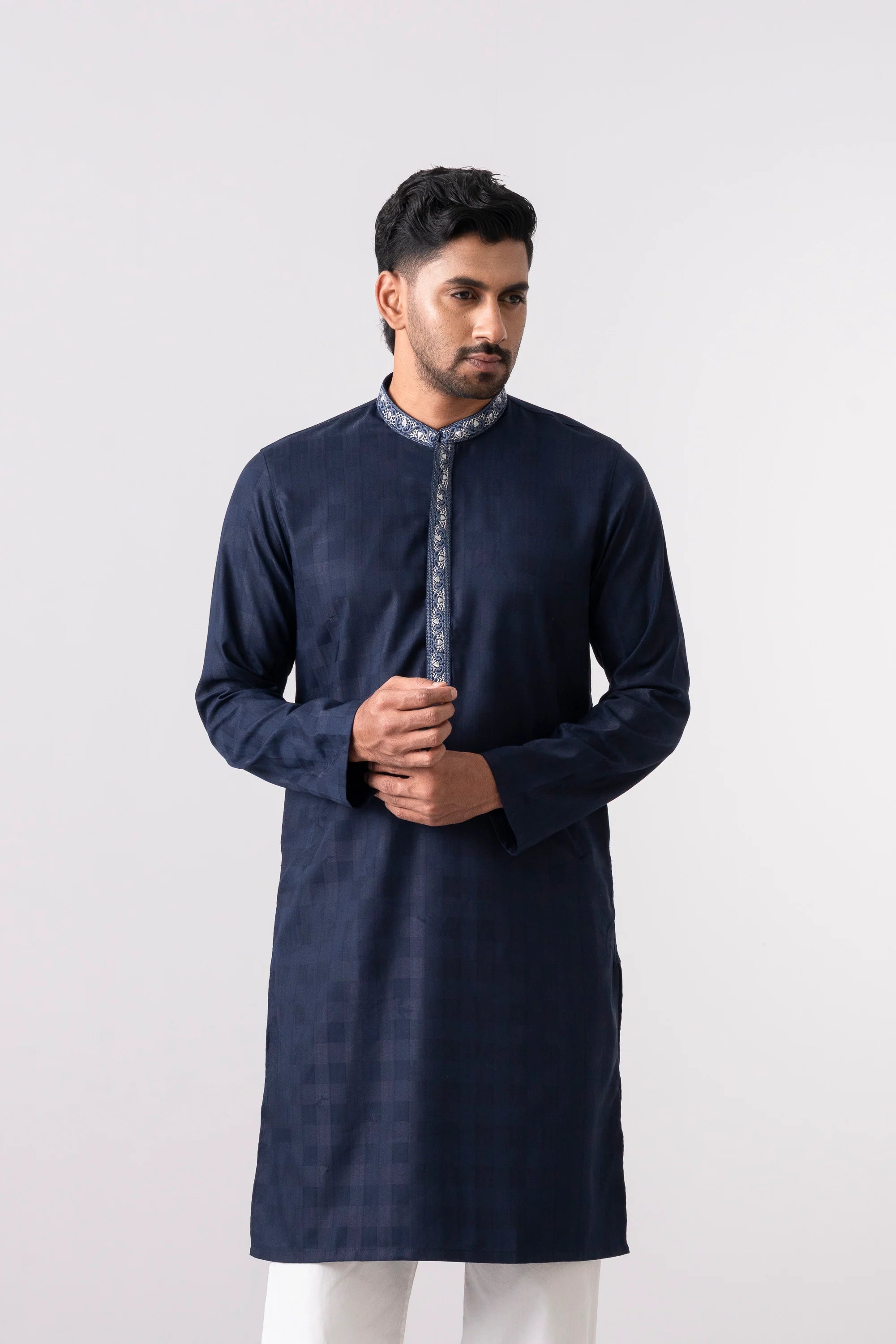 Regular Fit Embroidered Semi-Formal Panjabi