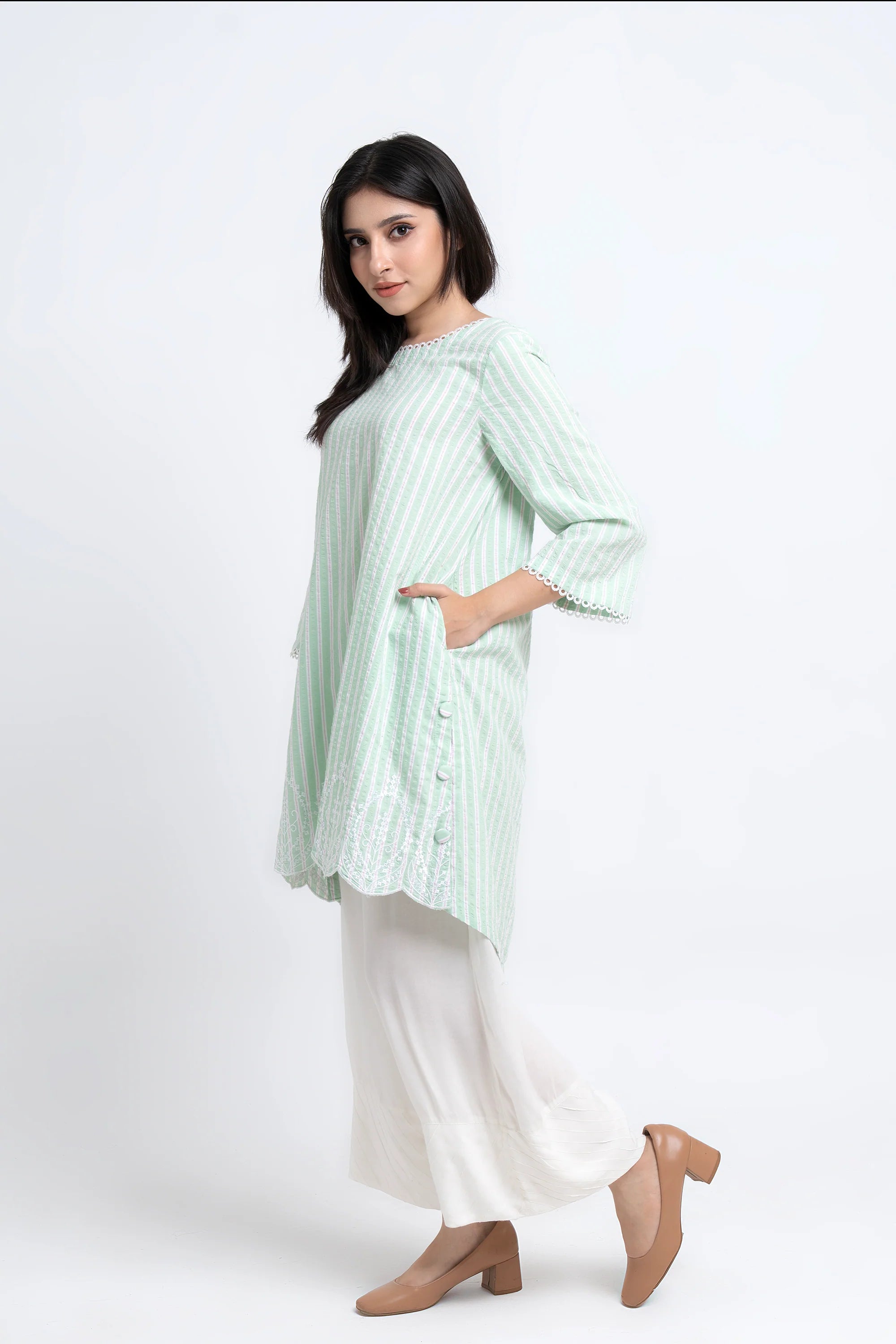 Smart Fit Striped Ethnic Kurti