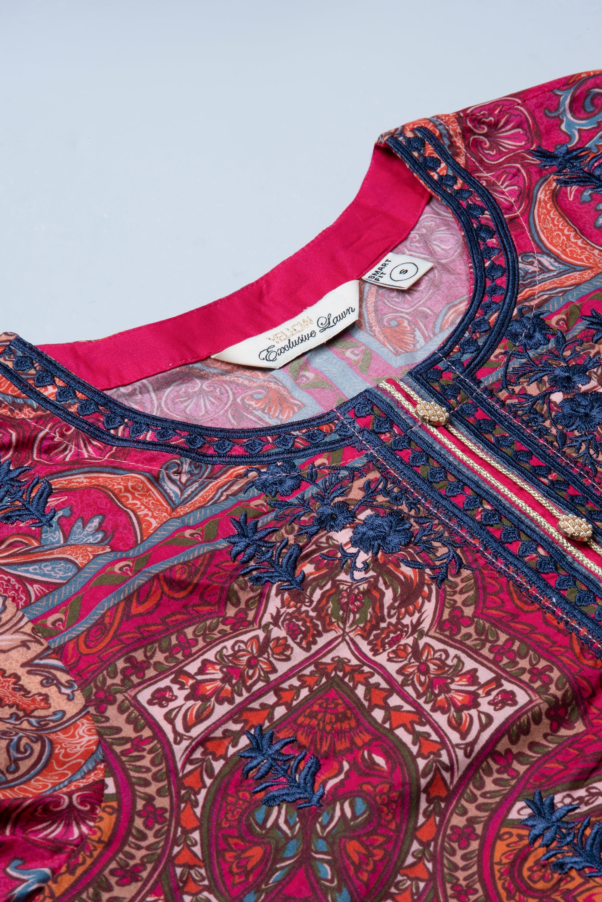 Smart Fit Three-Piece Semi-Formal Lawn with Chiffon Dupatta