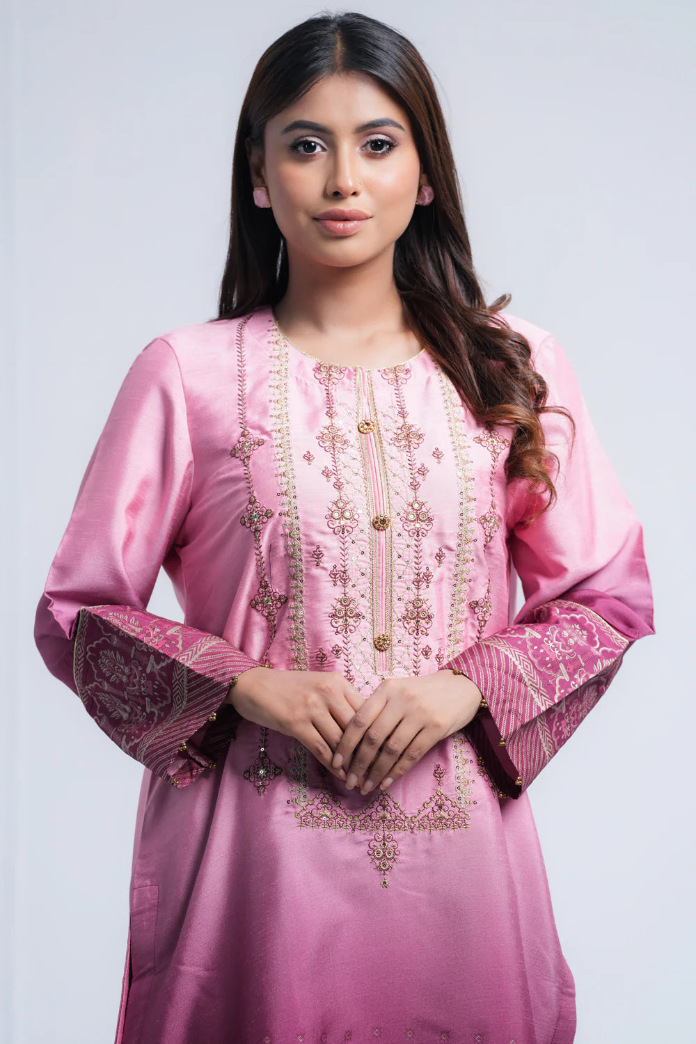 Smart Fit Heavy Embellished Two-Piece Formal Ethnic Set with Organza Dupatta