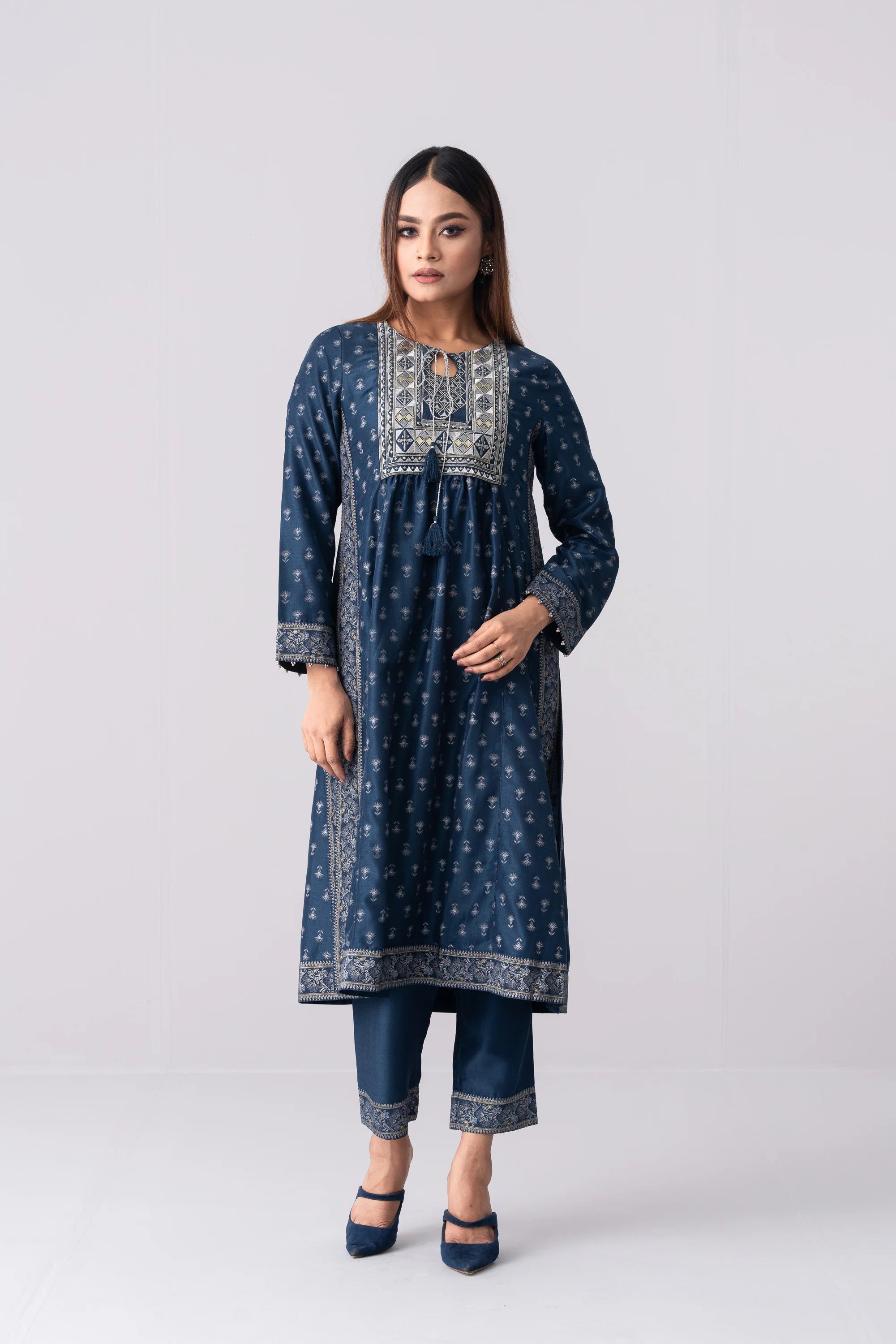 Ready-to-Wear Embroidered Two-Piece Formal Ethnic Set