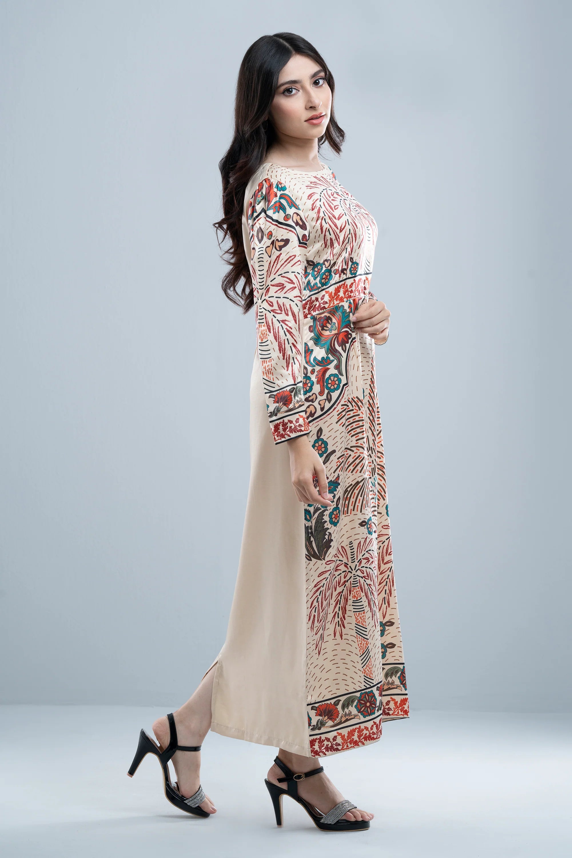 Tropical Printed Long Dress
