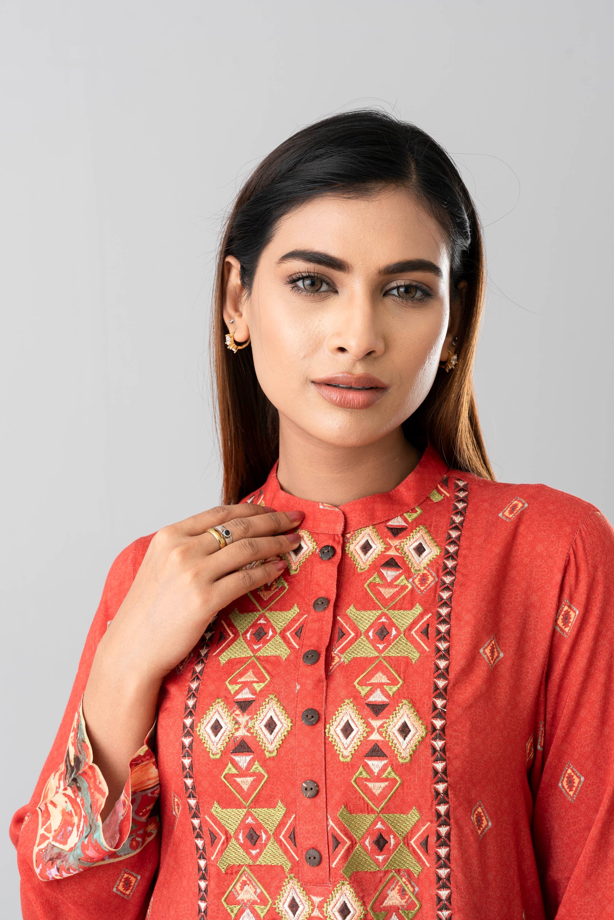 Smart Fit Embroidered Ethnic Kurta