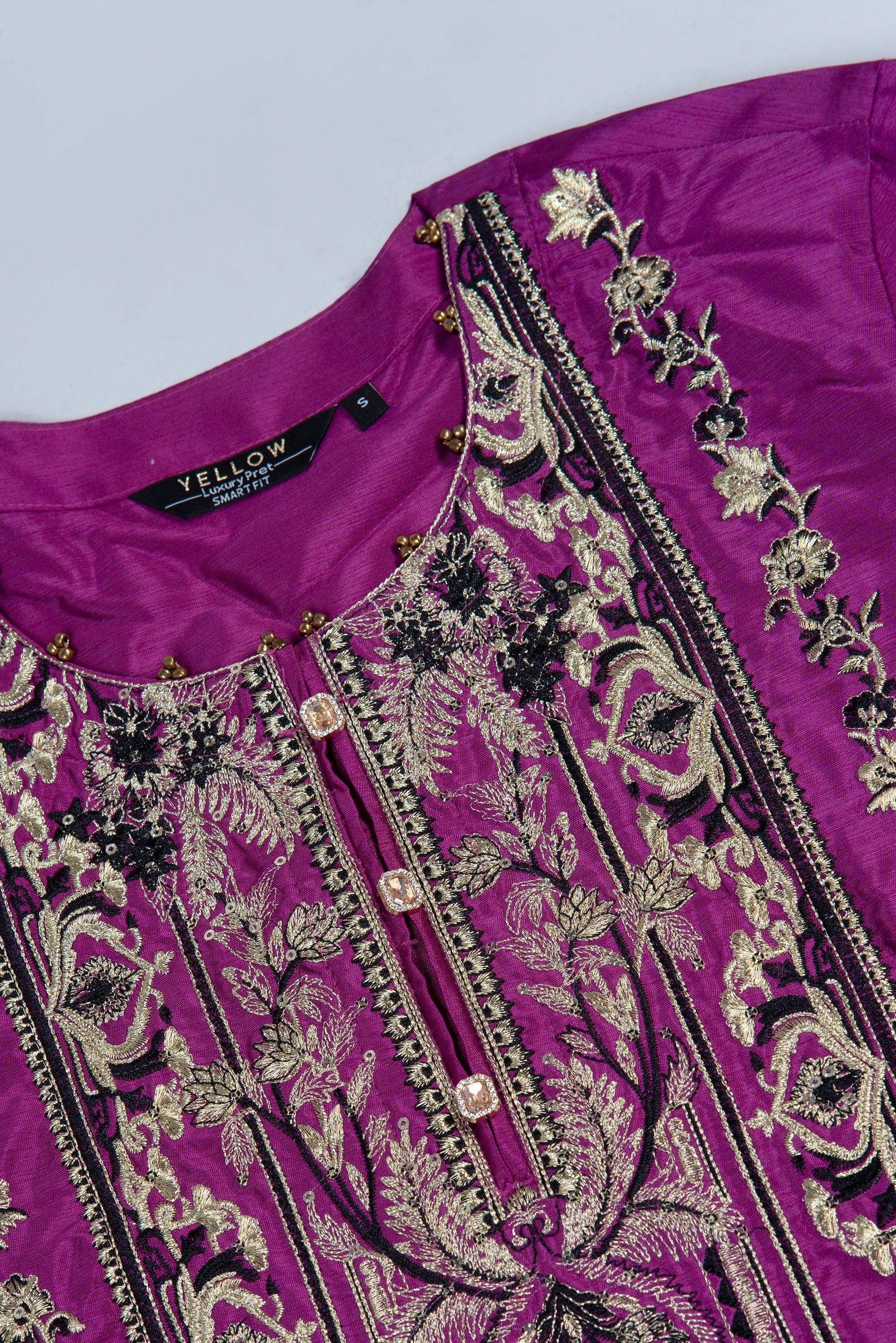 Smart Fit Embroidered Ethnic Formal Set with Organza Dupatta