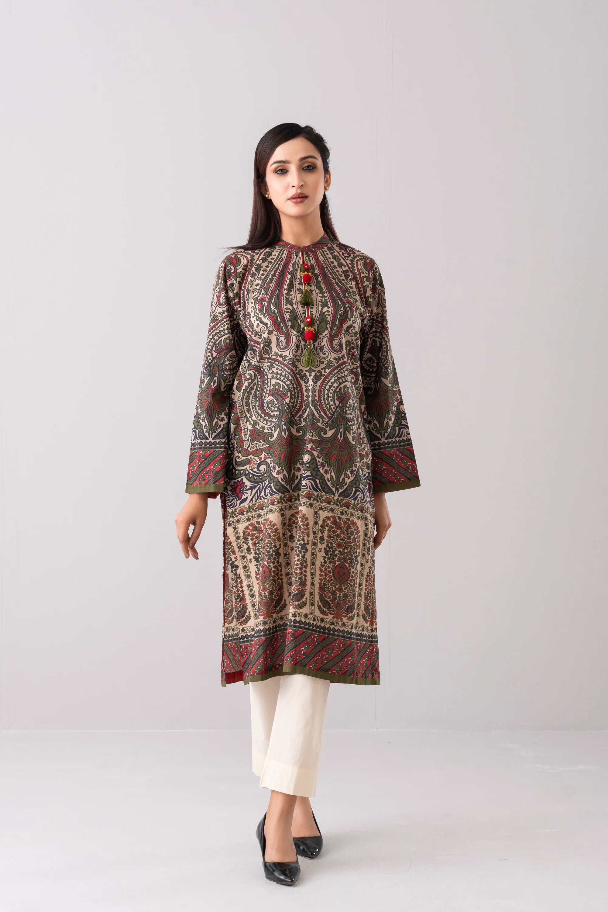Relaxed Fit Embellished Lawn Kurta