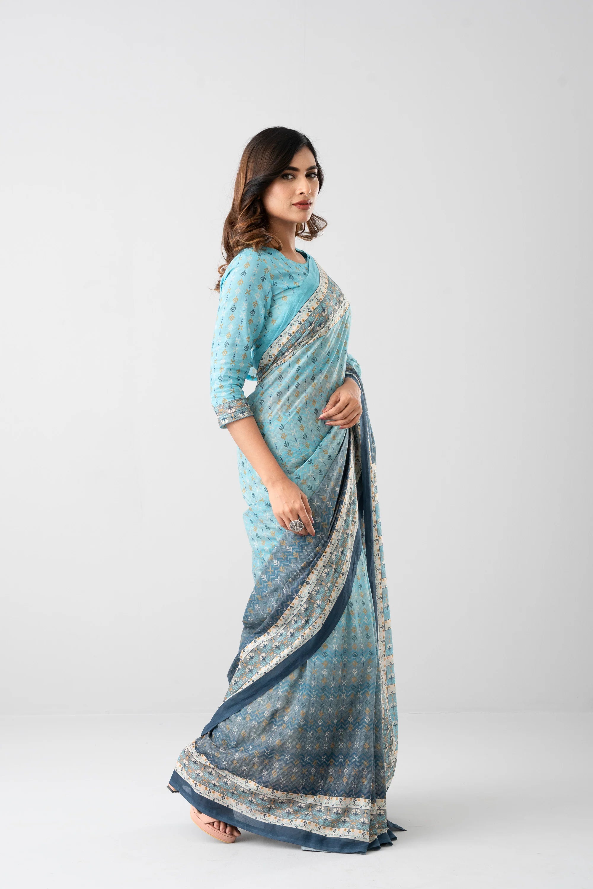 Digital Printed Cotton Saree