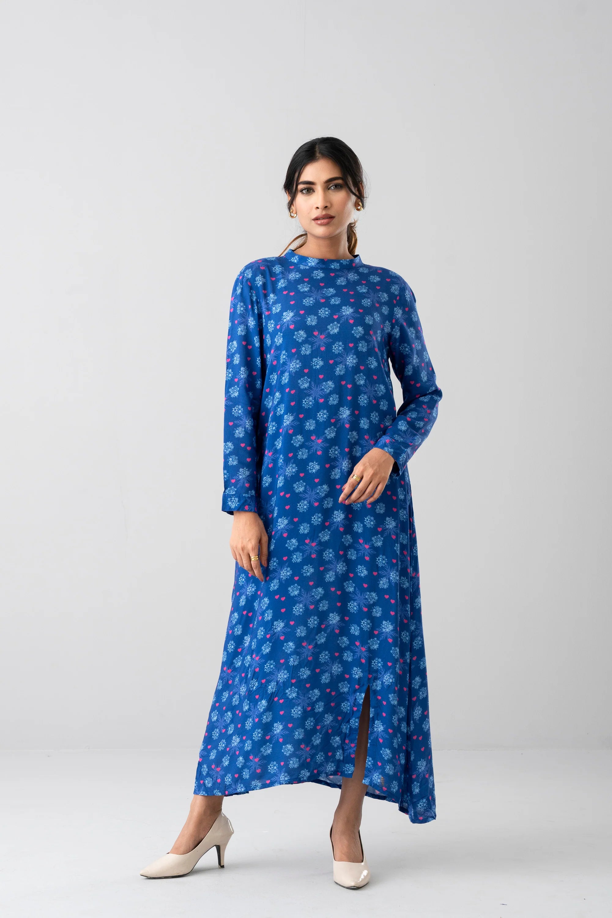 Ditsy Printed Long Dress - Mystika