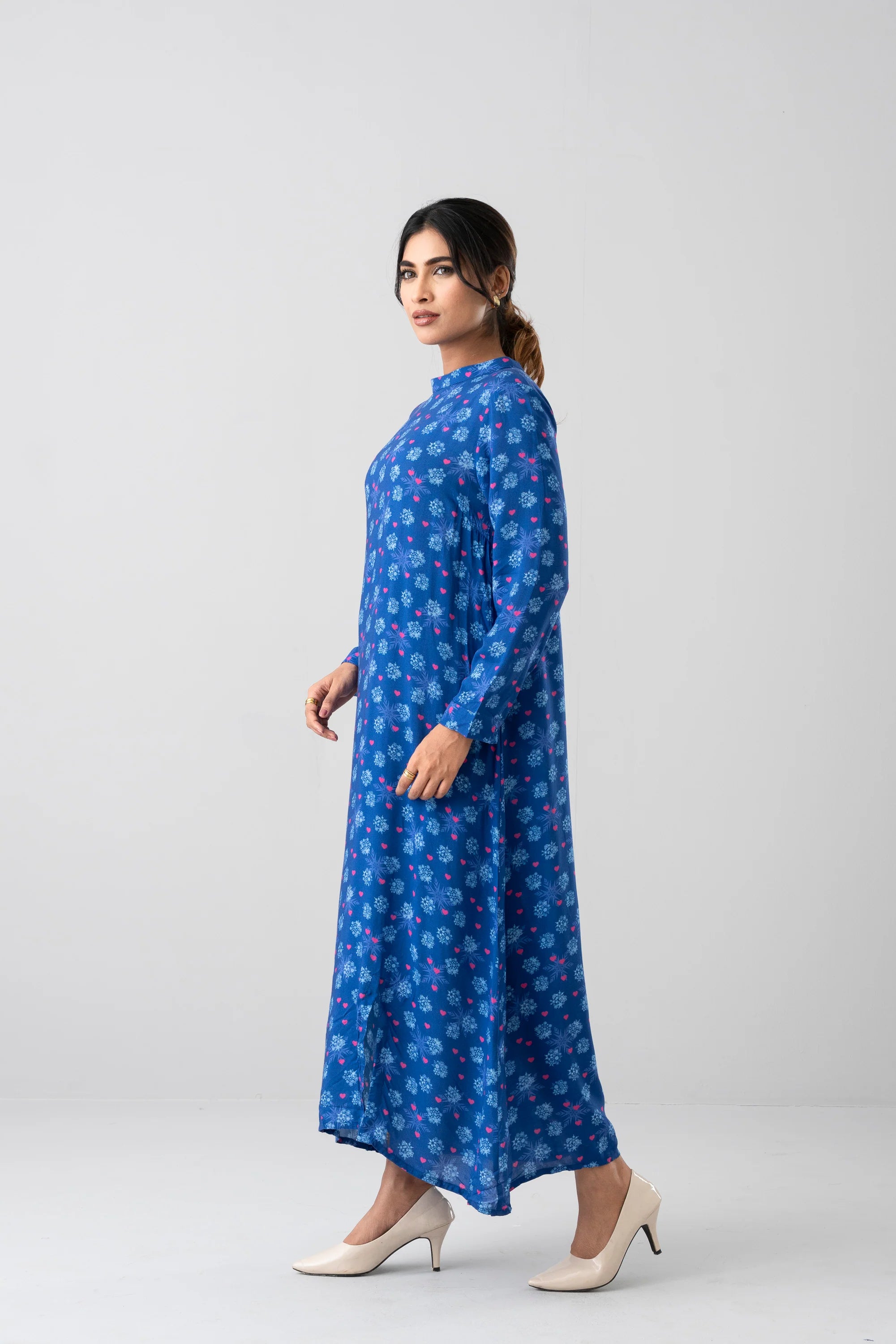 Ditsy Printed Long Dress - Mystika