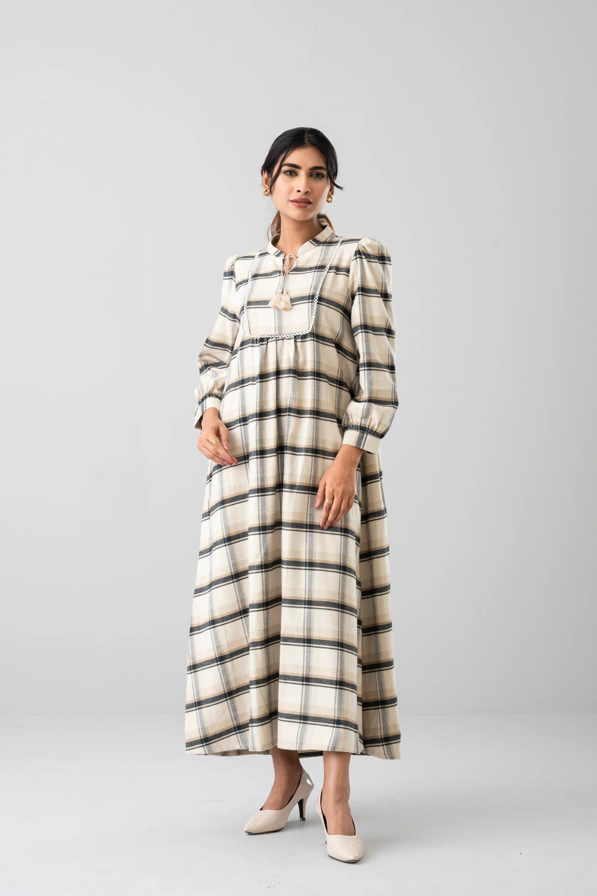 Checkered Long Dress - Mystika