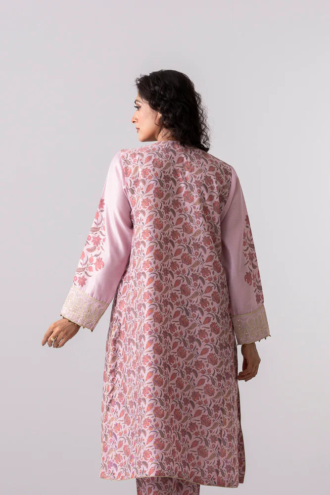 Relaxed Fit Floral Printed Three-Piece Ethnic Set with Organza Dupatta