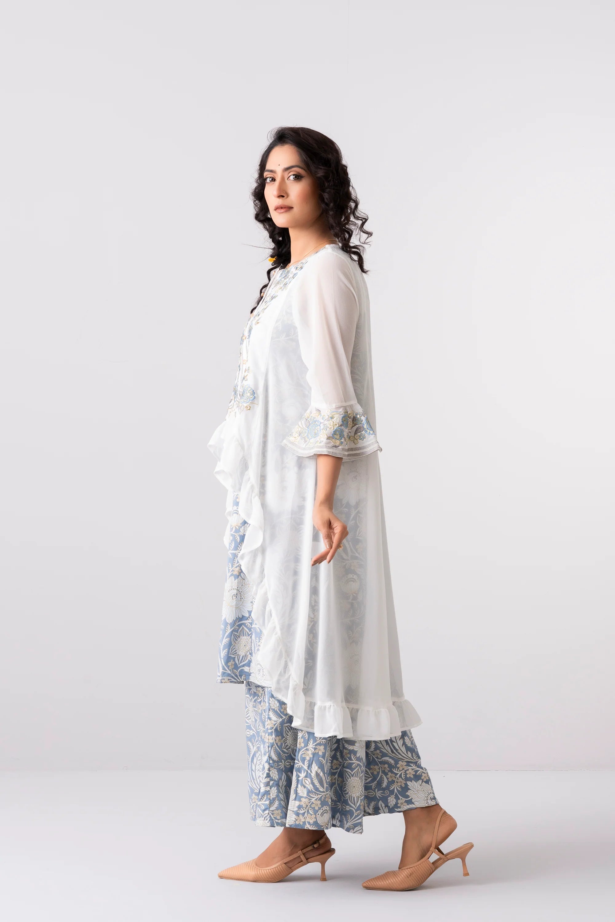 Smart Fit Embroidered Three-Piece Ethnic Set