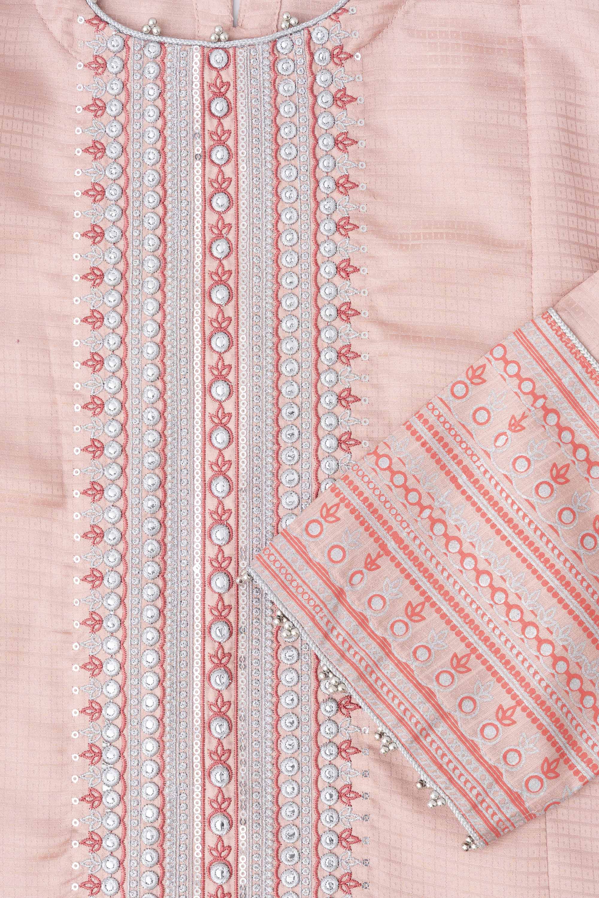 Smart Fit Embroidered Three-Piece Semi-Formal Ethnic Set