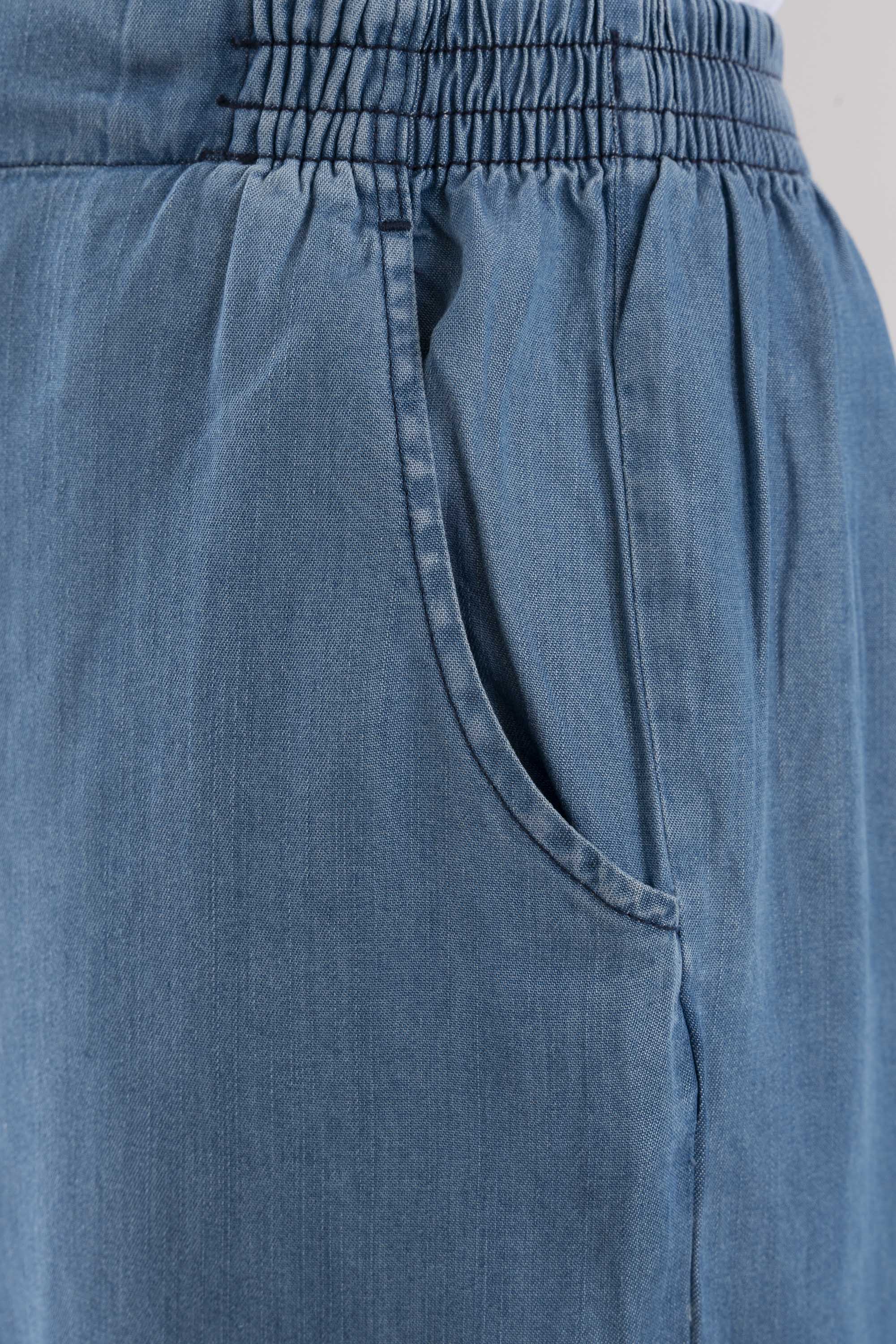 Relaxed Fit Denim-Style Ethnic Pants