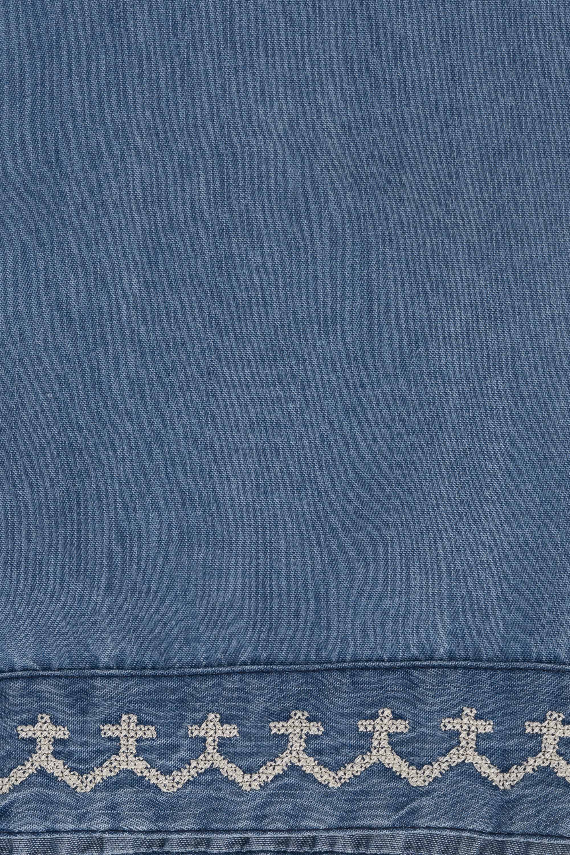Relaxed Fit Denim-Style Ethnic Pants
