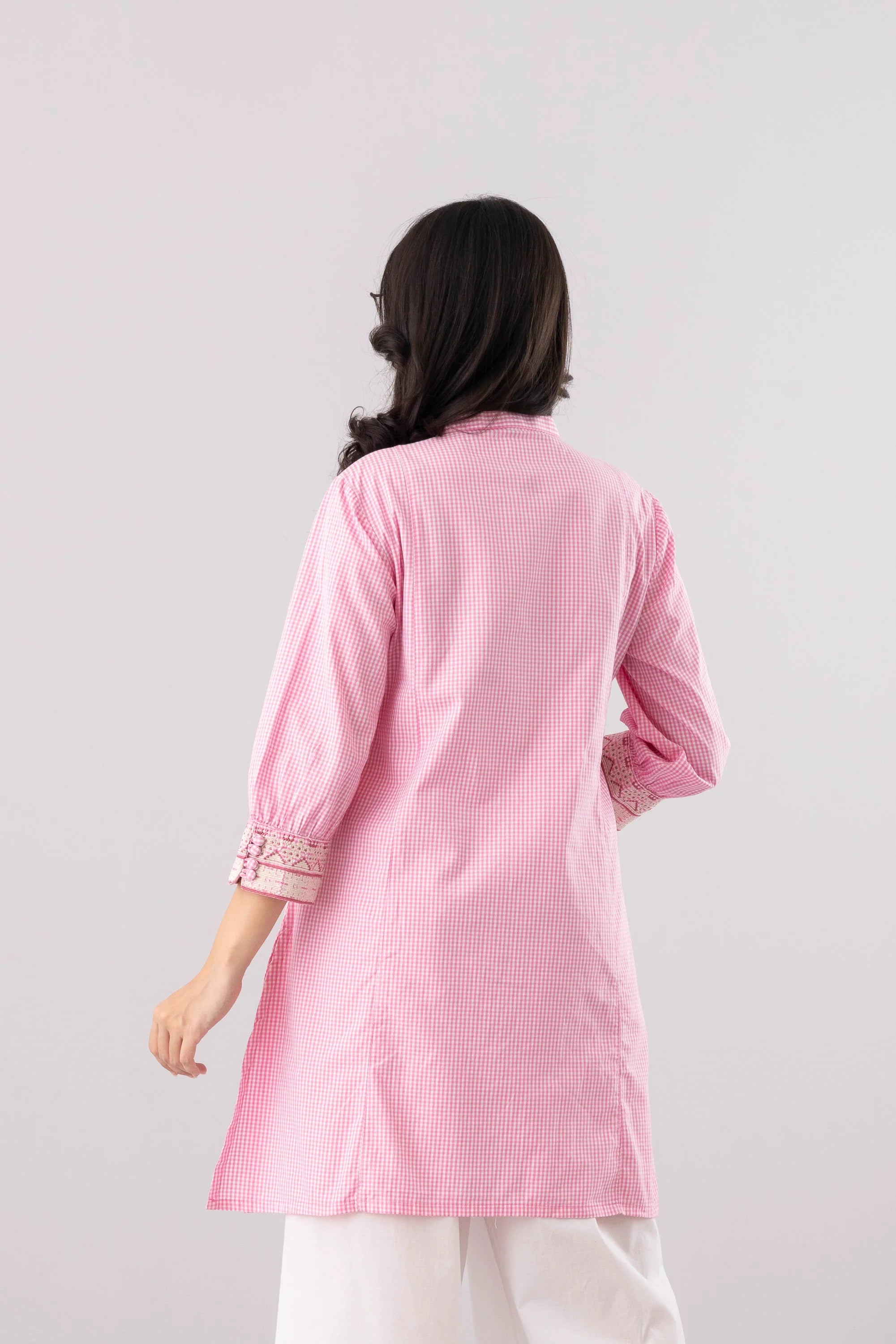 Smart Fit Checkered Ethnic Kurti