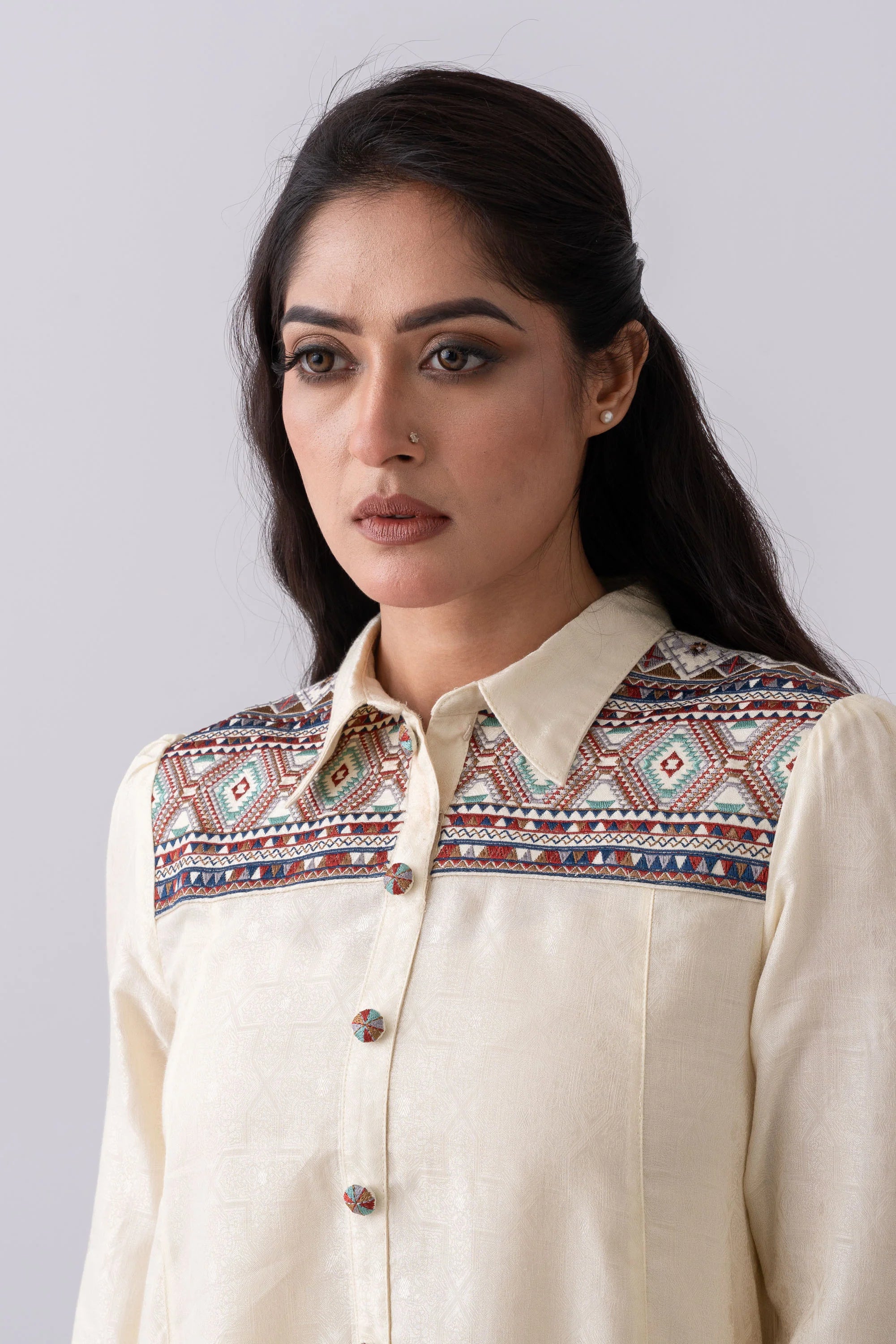 Ready-To-Wear Two-Piece Embroidered Semi Formal Set