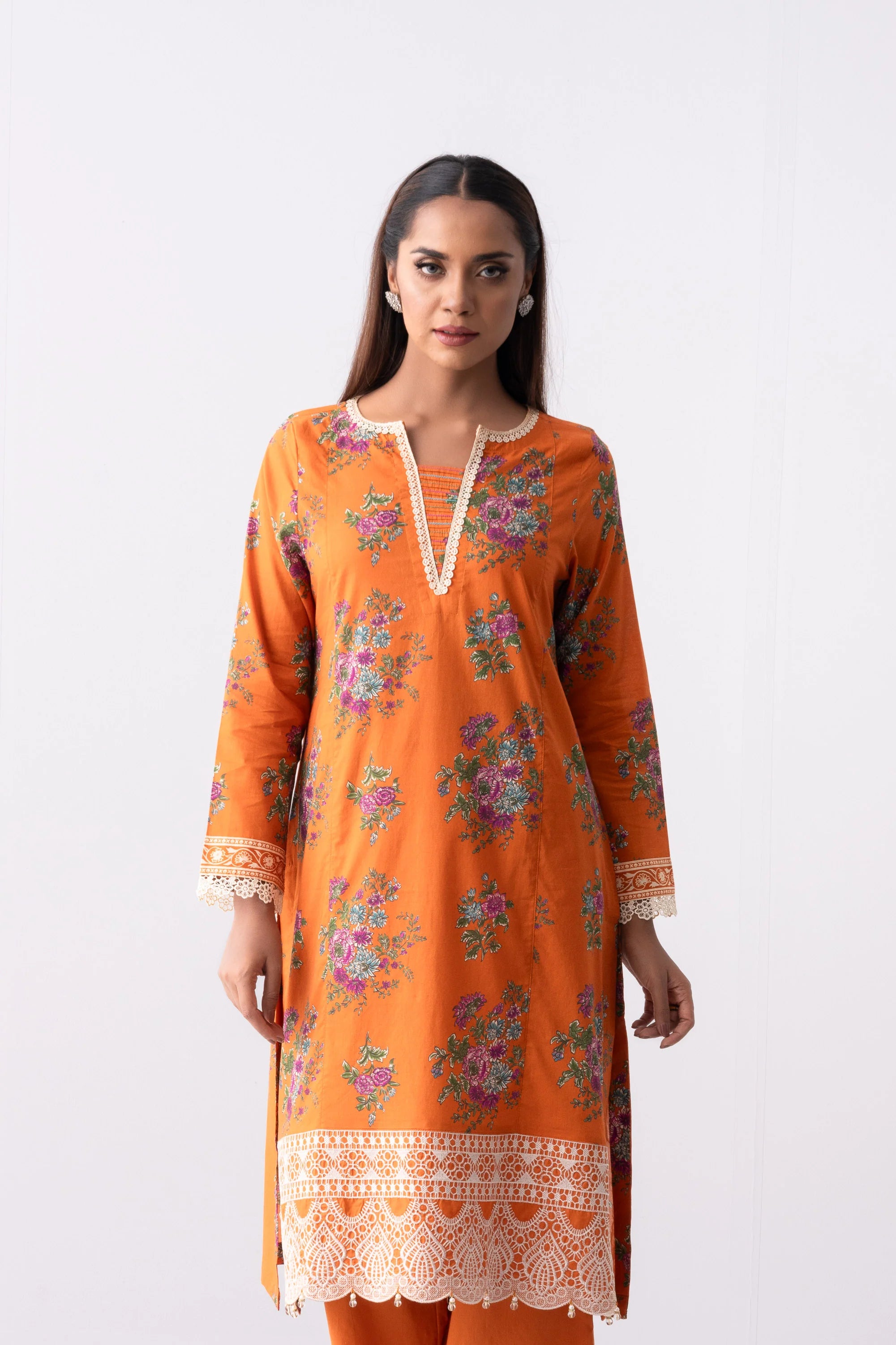 Smart Fit Embroidered Three-Piece Lawn with Cotton Dupatta