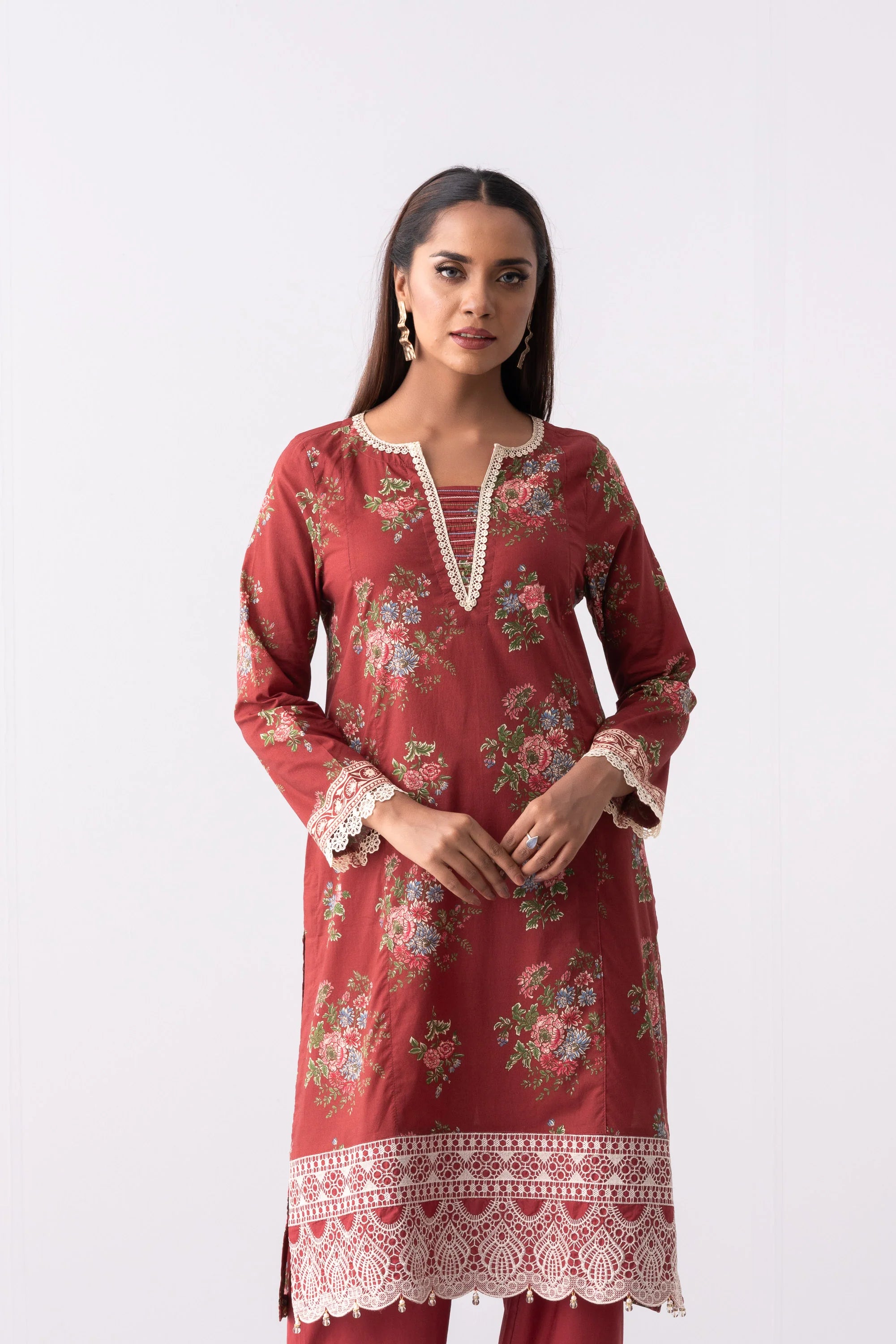 Smart Fit Embroidered Three-Piece Lawn with Cotton Dupatta