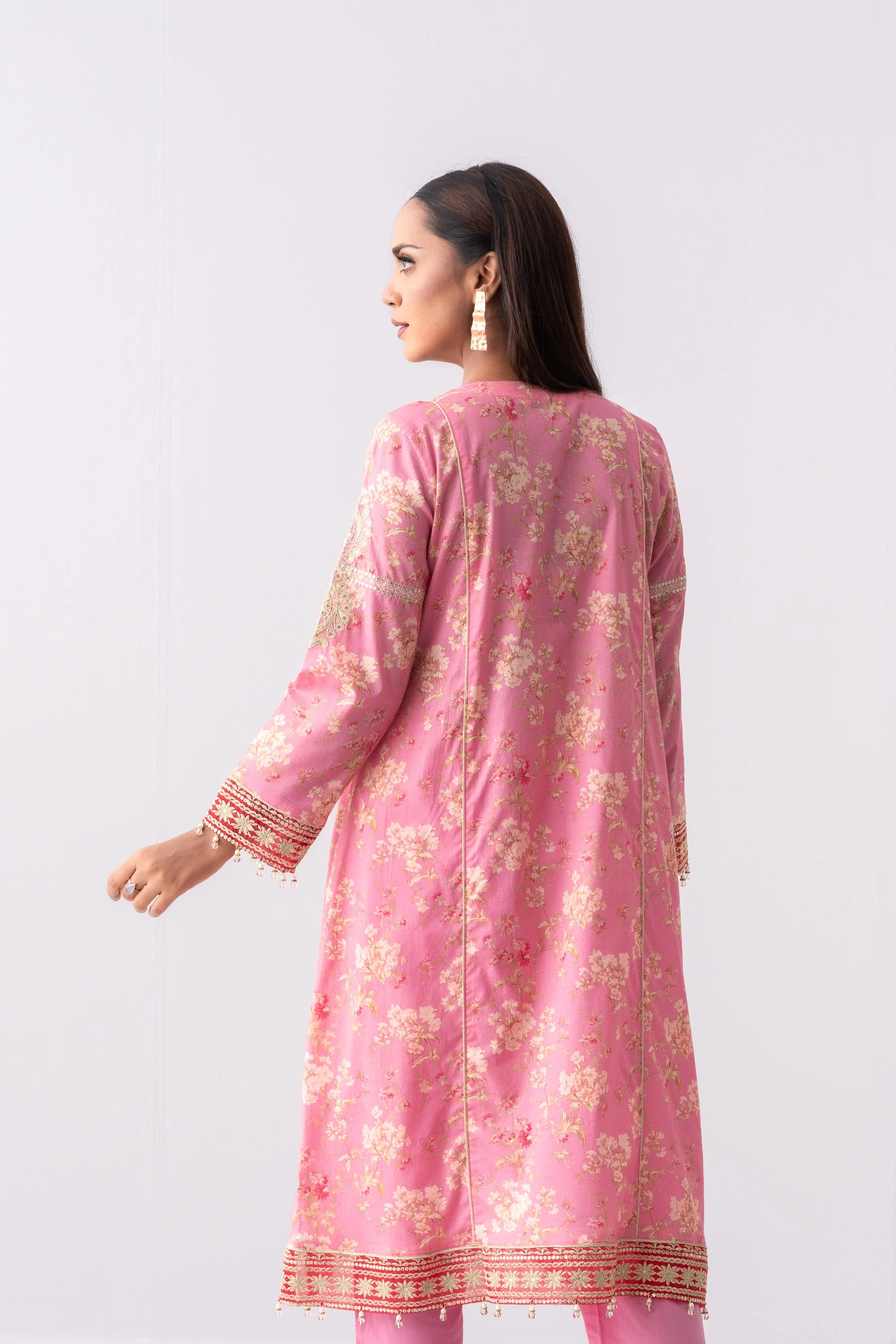 Long-Length Smart Fit Three Piece Lawn with Organza Dupatta