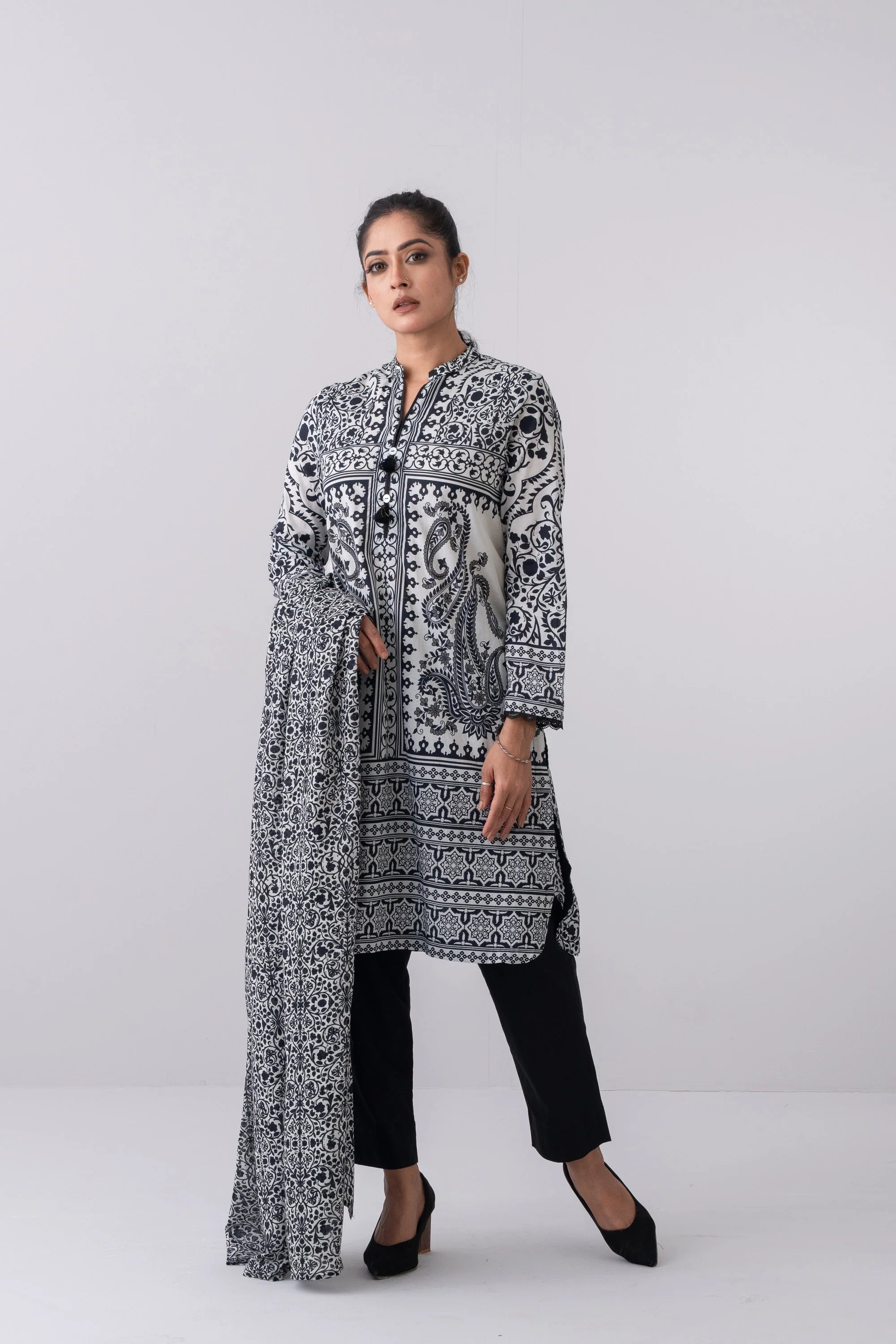 Smart Fit Two-Piece Digital Printed Cotton Ethnic Set